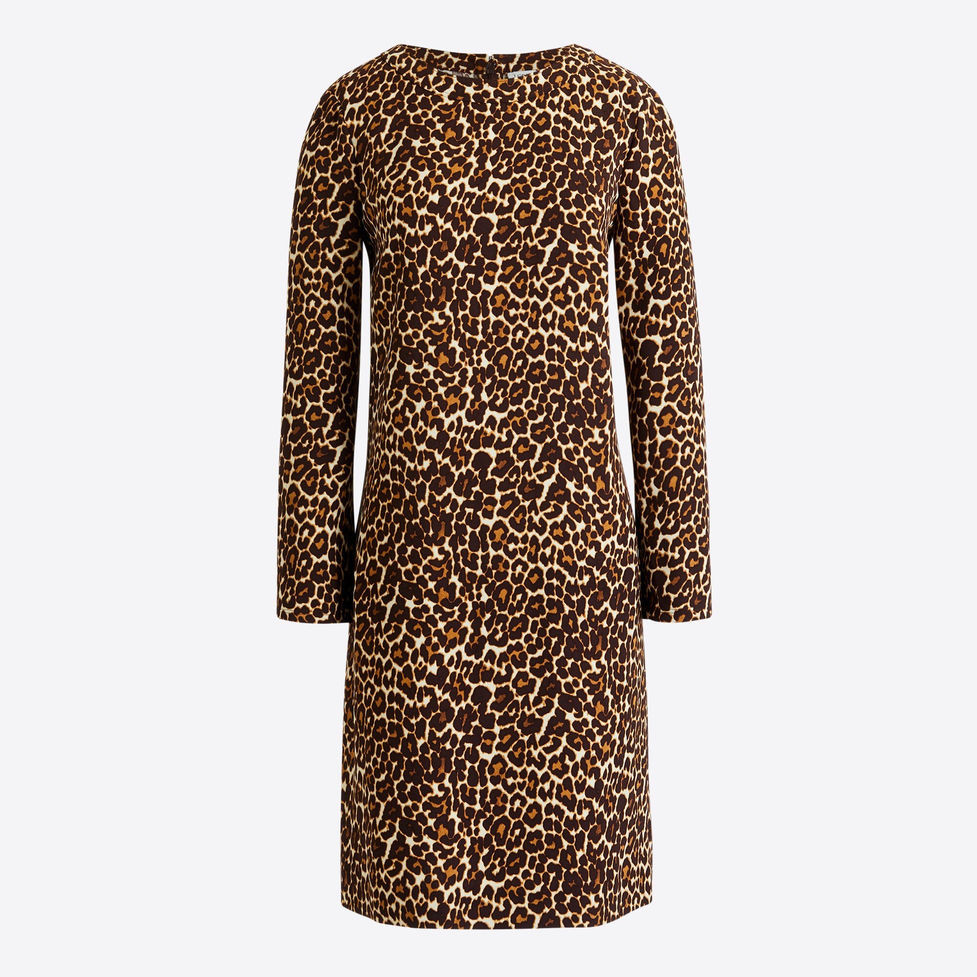 crepe shift dress in cat print for women