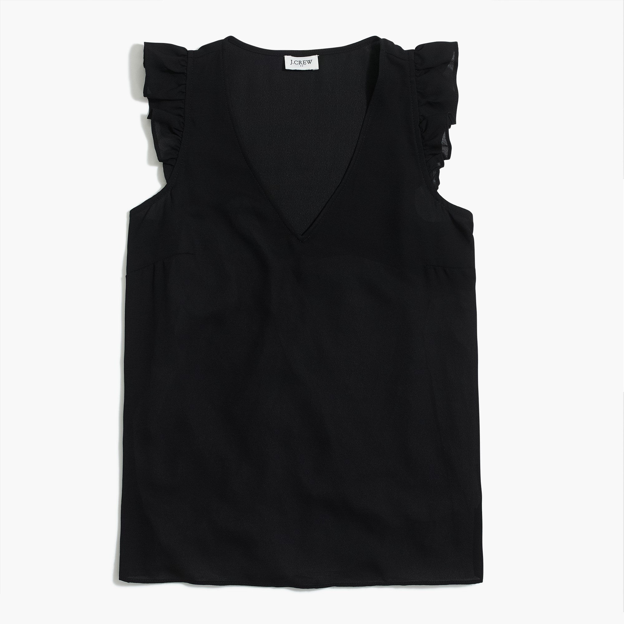 J crew sleeveless ruffle hot sale top