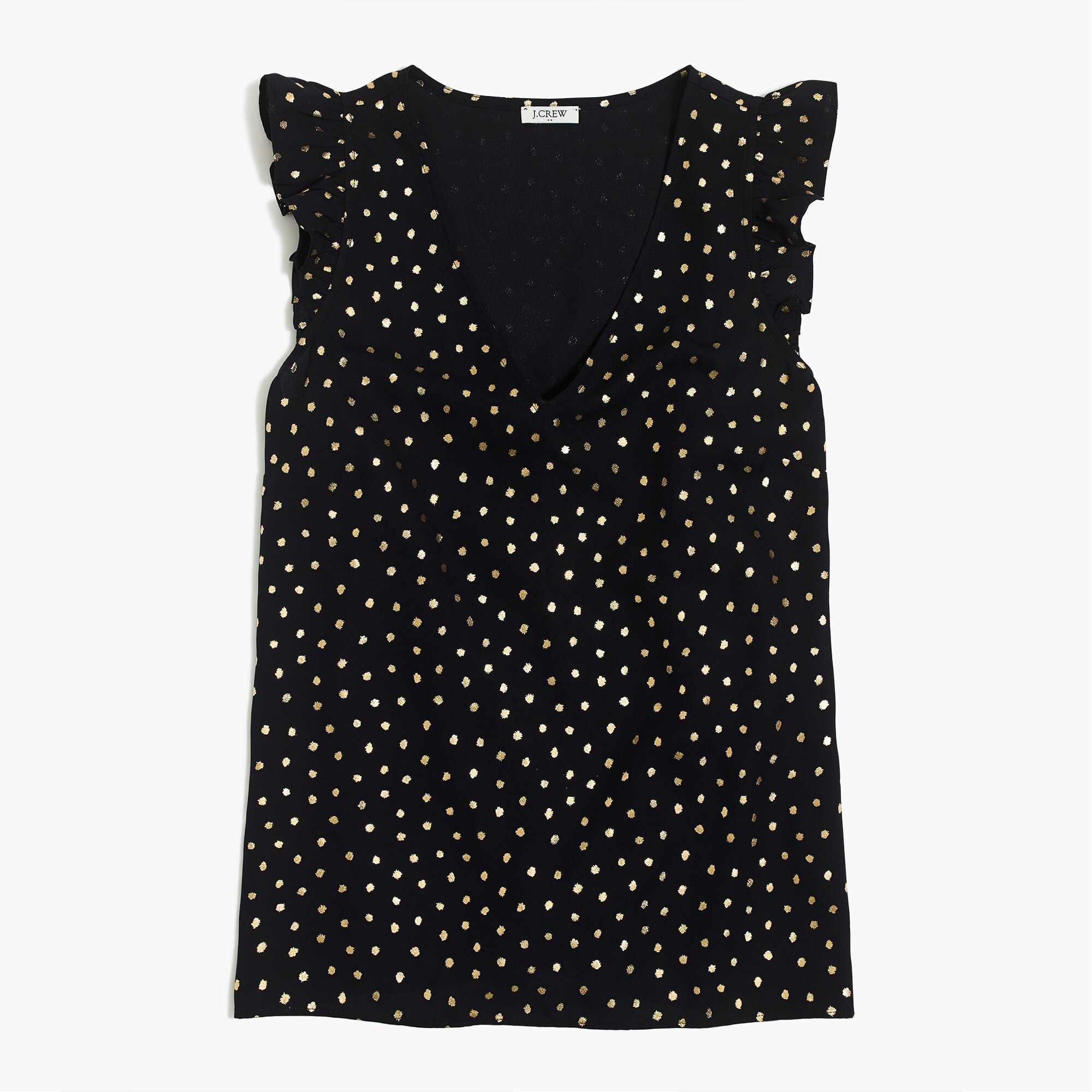 printed sleeveless ruffle top for women
