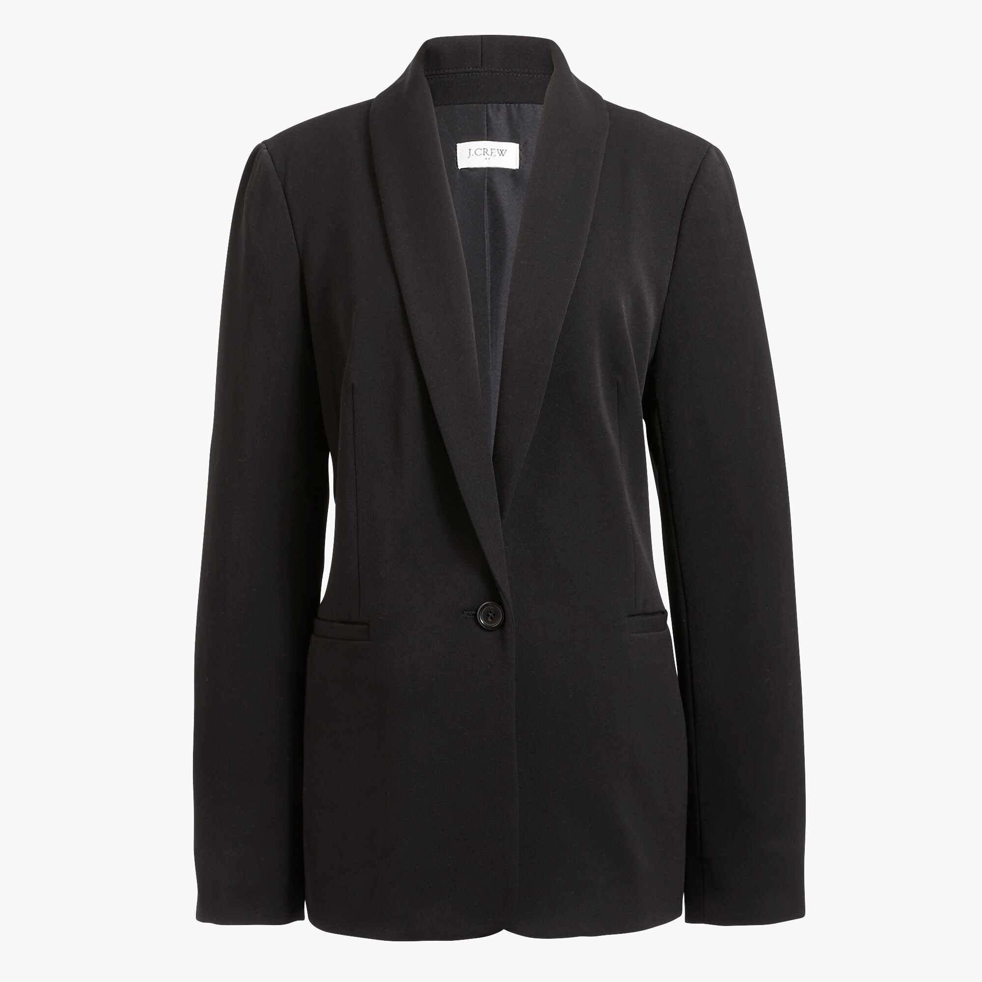 One-button twill blazer
