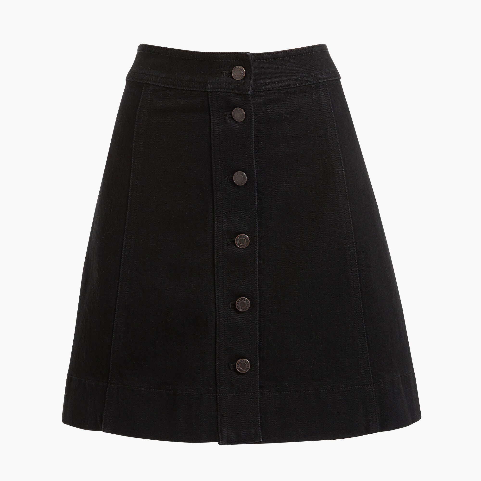 button-front denim mini skirt for women