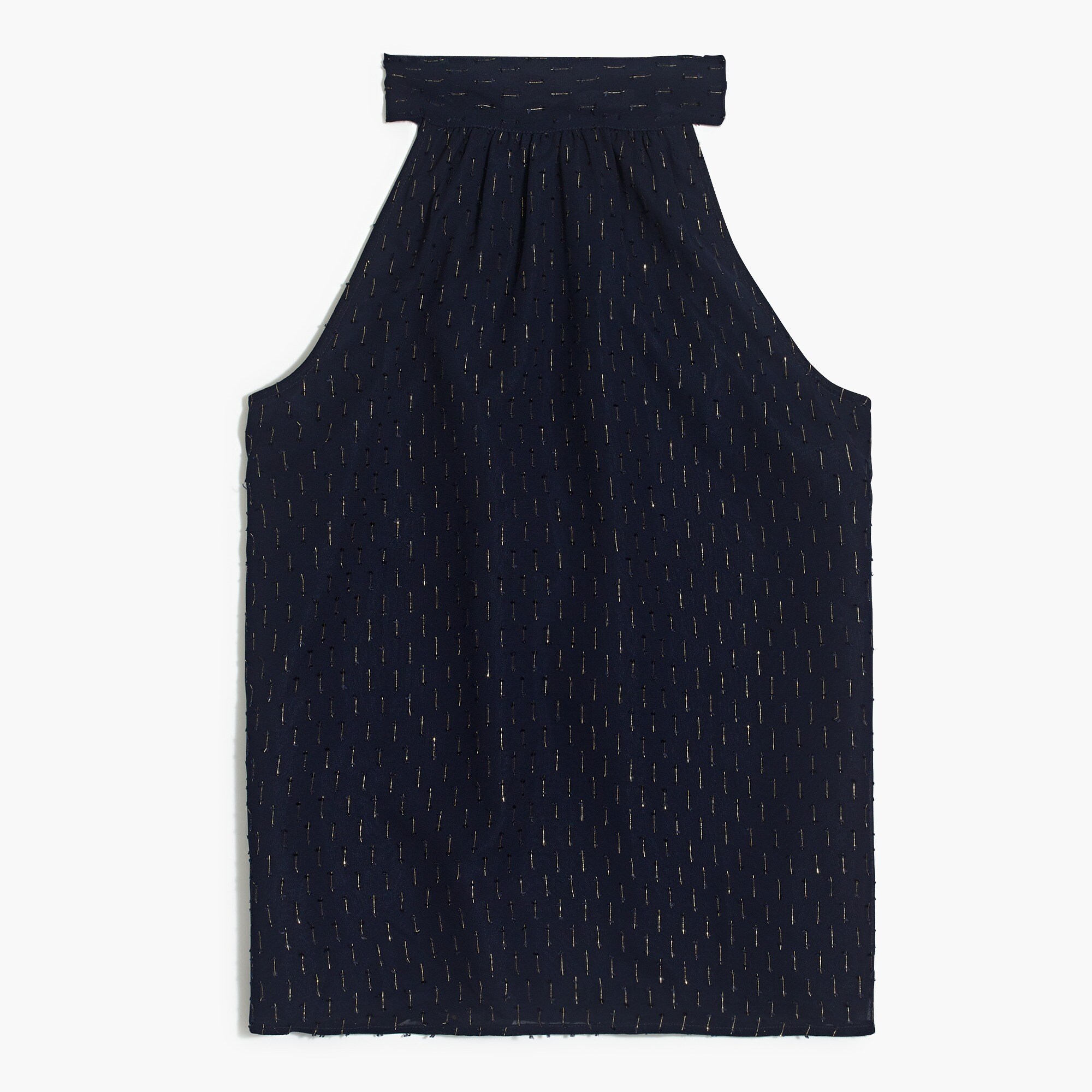 gold thread tie-neck tank for women