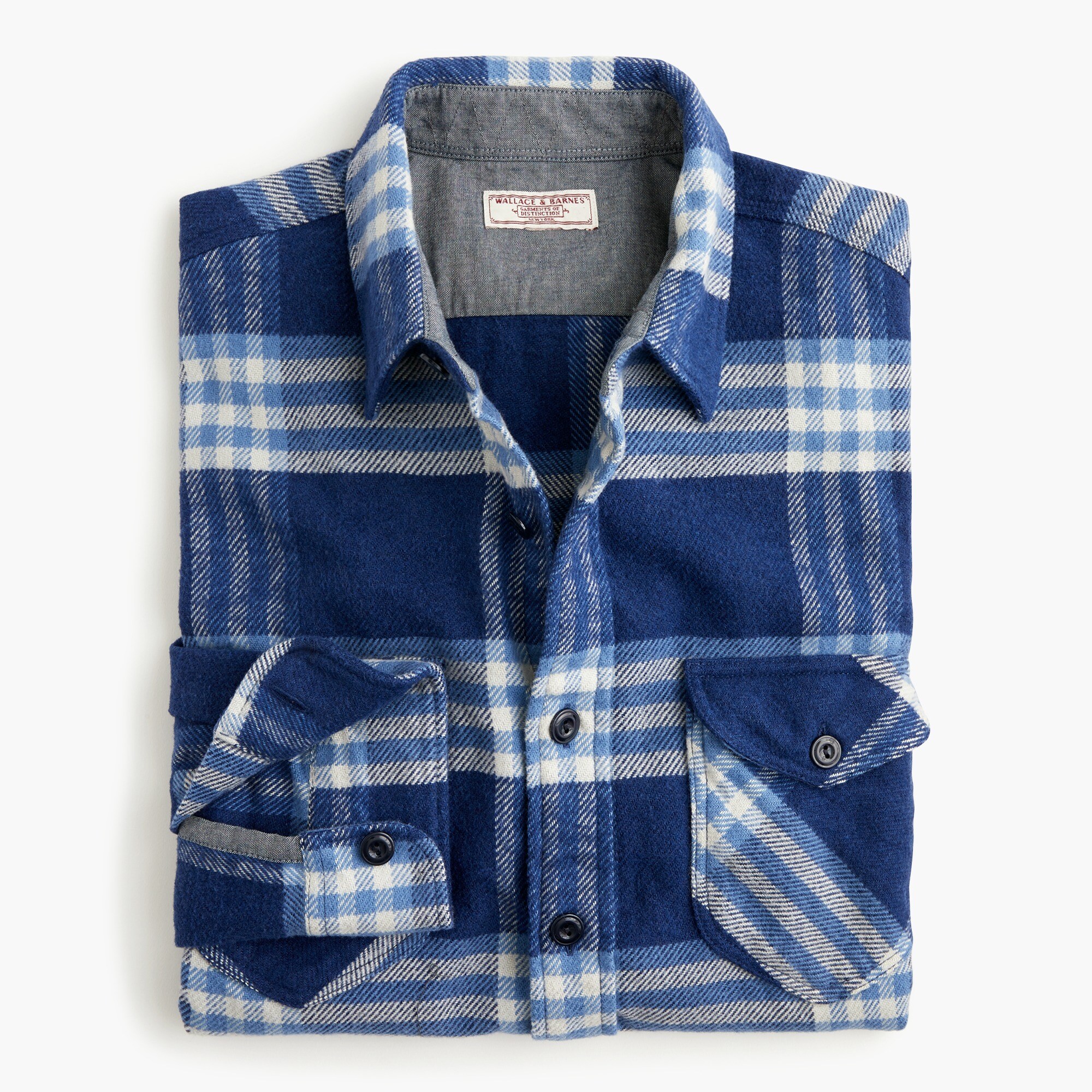 Wallace & Barnes heavyweight flannel shirt in vista plaid