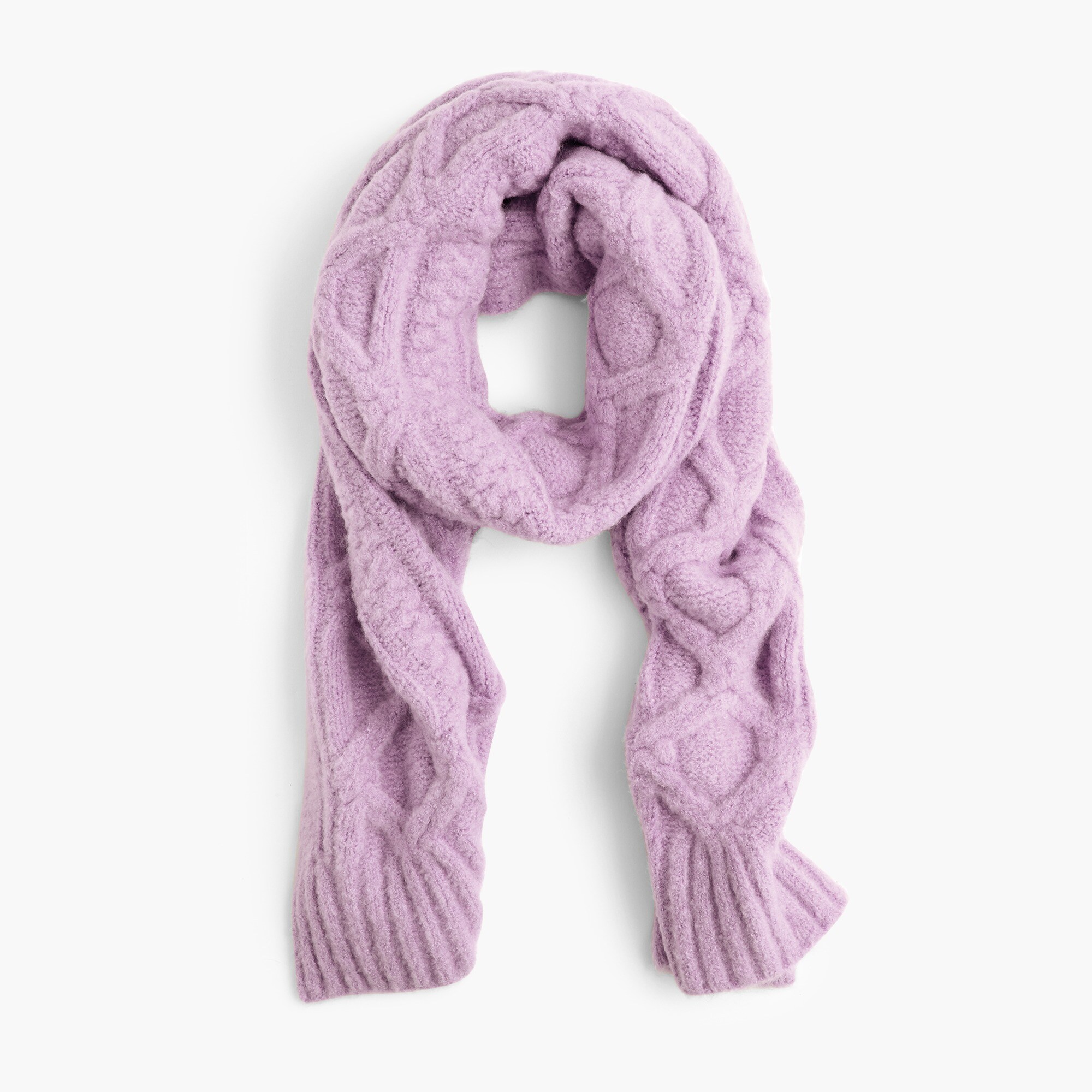 Loopy stitch oversized cable-knit scarf