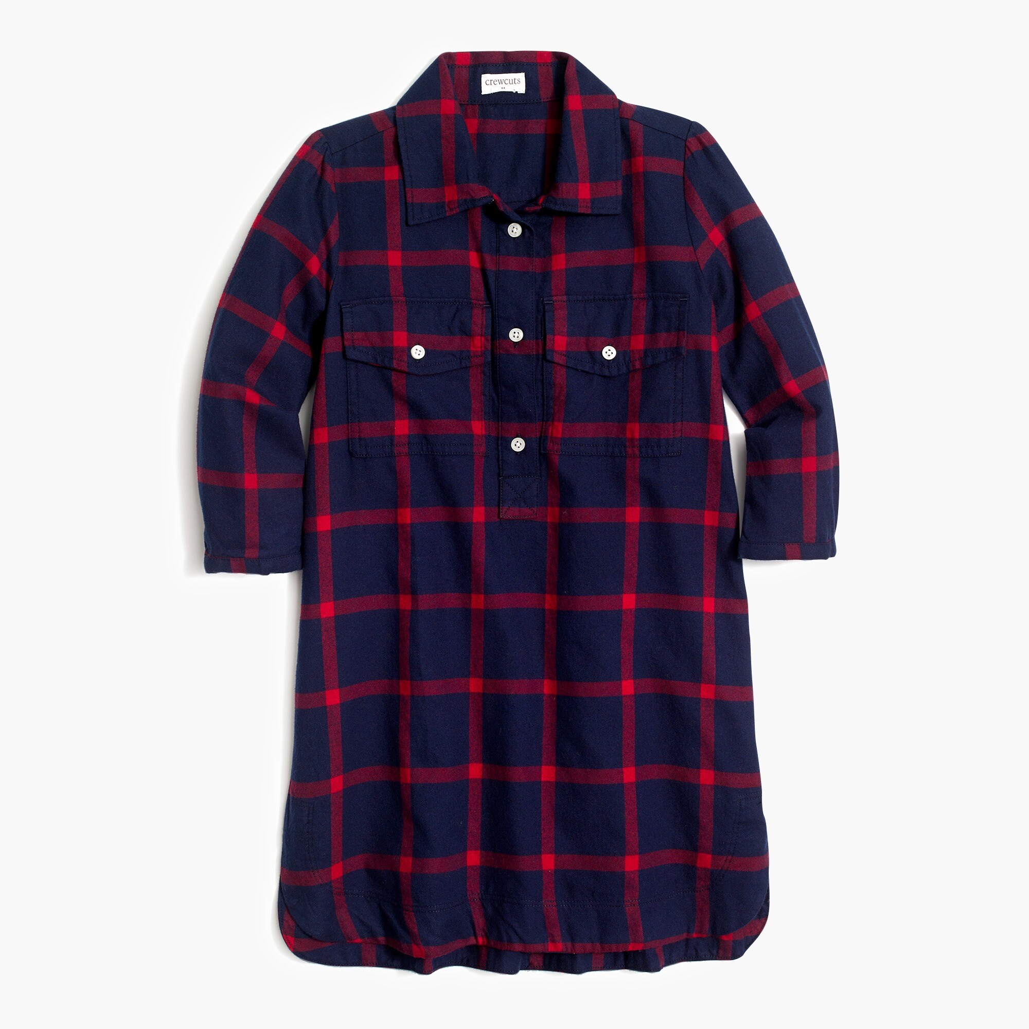 Girls' flannel shirtdress