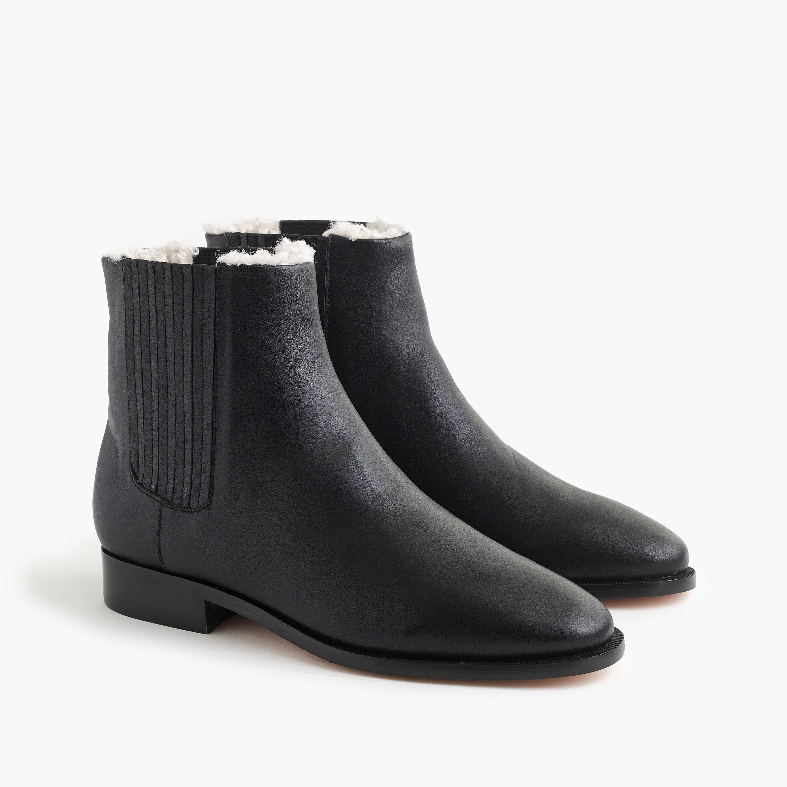 Sherpa-lined Chelsea boots in leather