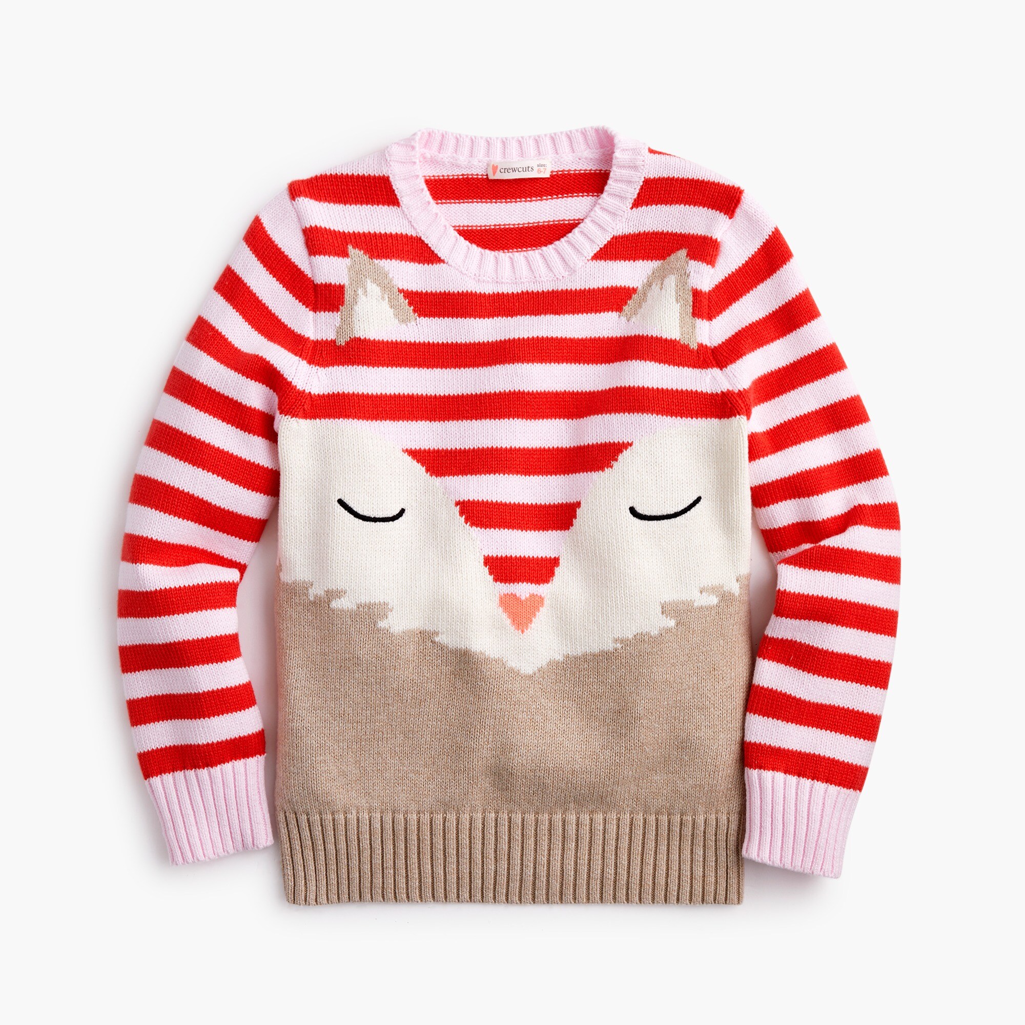 Girls' fox popover sweater