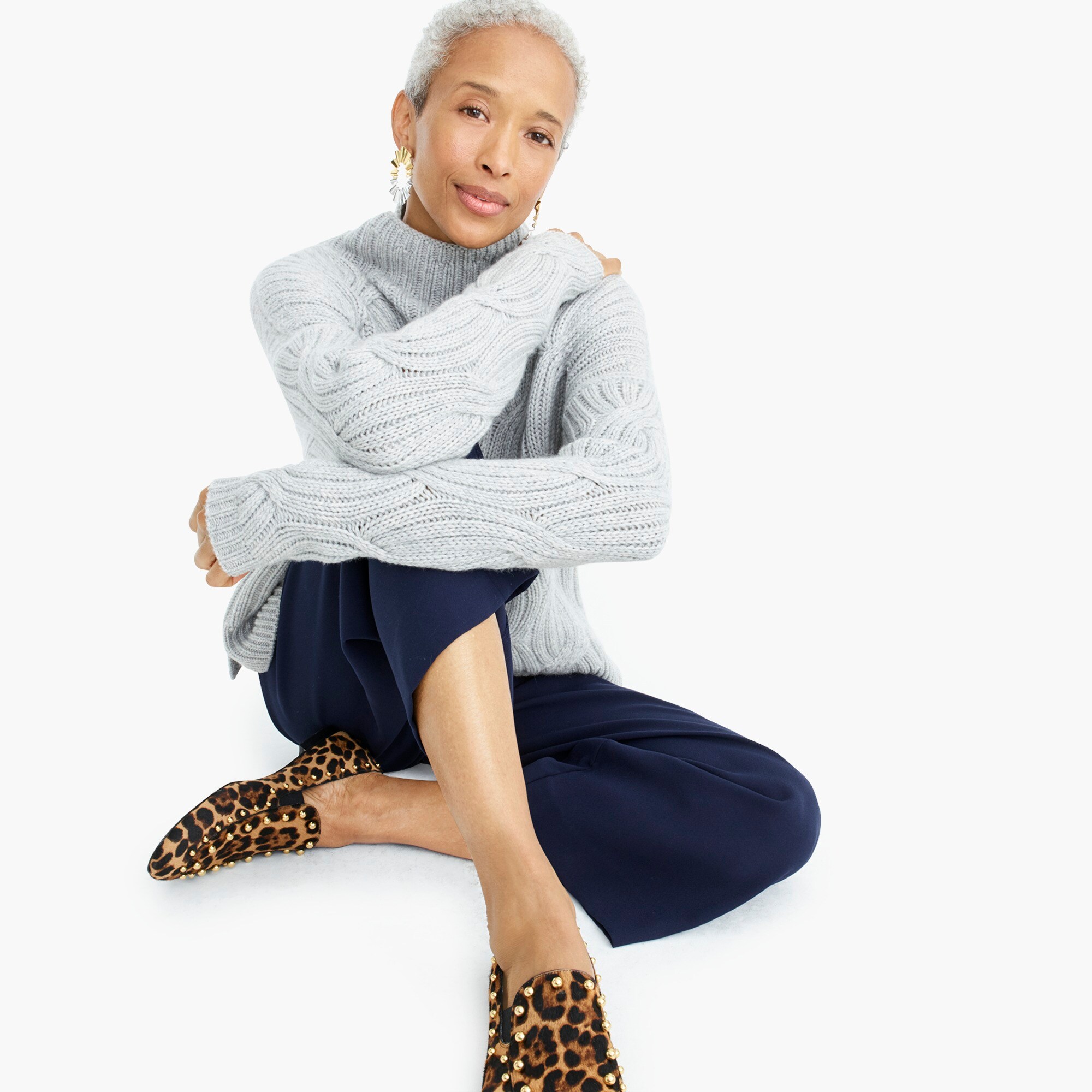 womens Collection cashmere cable-knit turtleneck