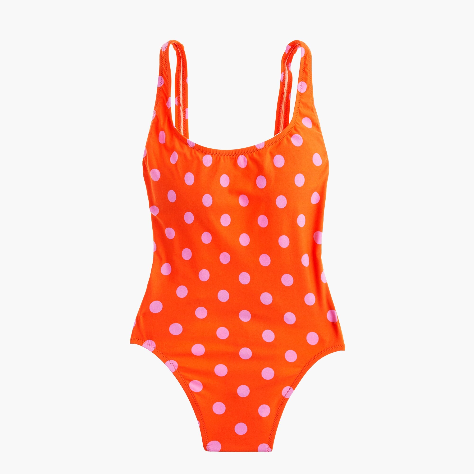 J.Crew Plunging Scoopback Onepiece Swimsuit In Polka Dot