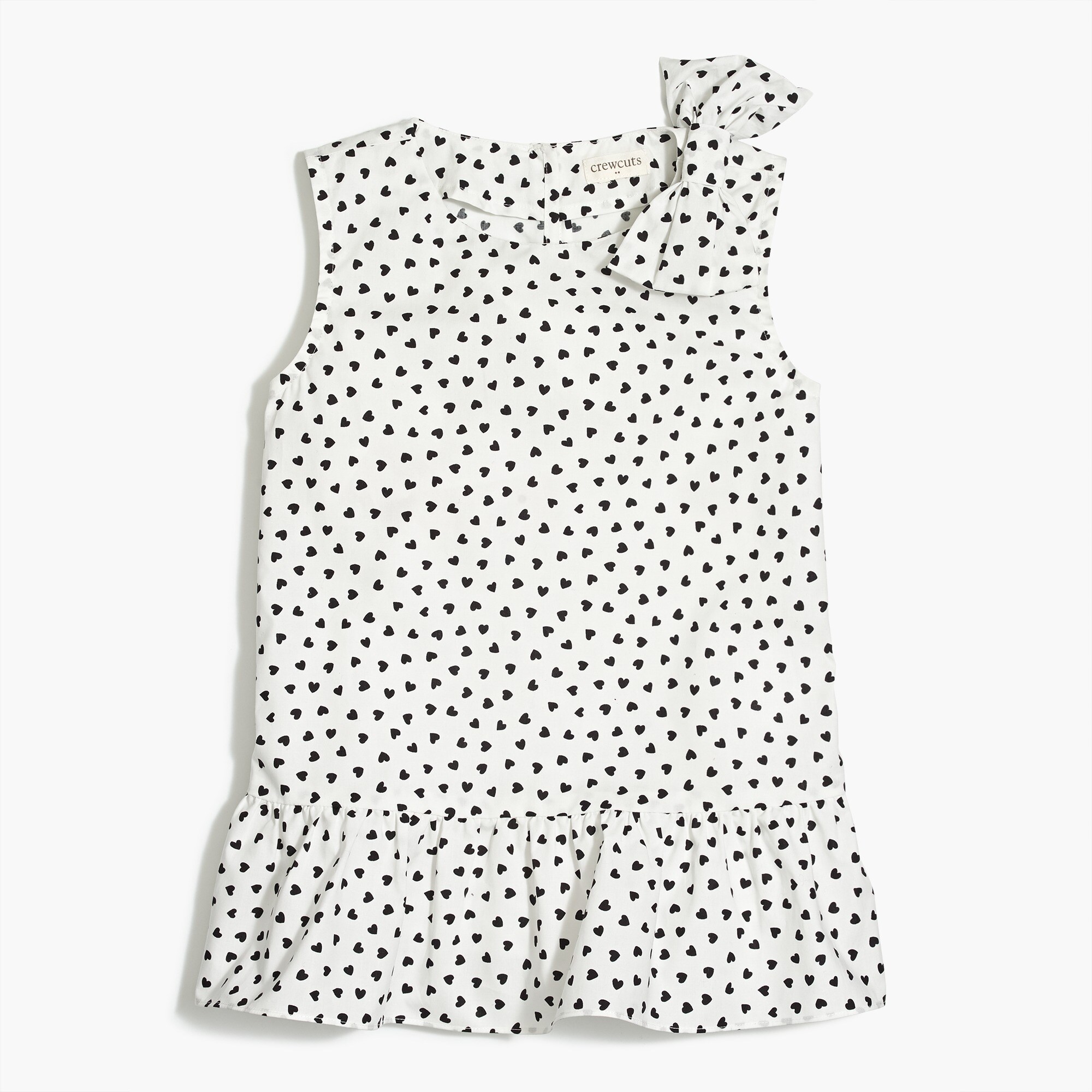 Girls' heart-print peplum shell