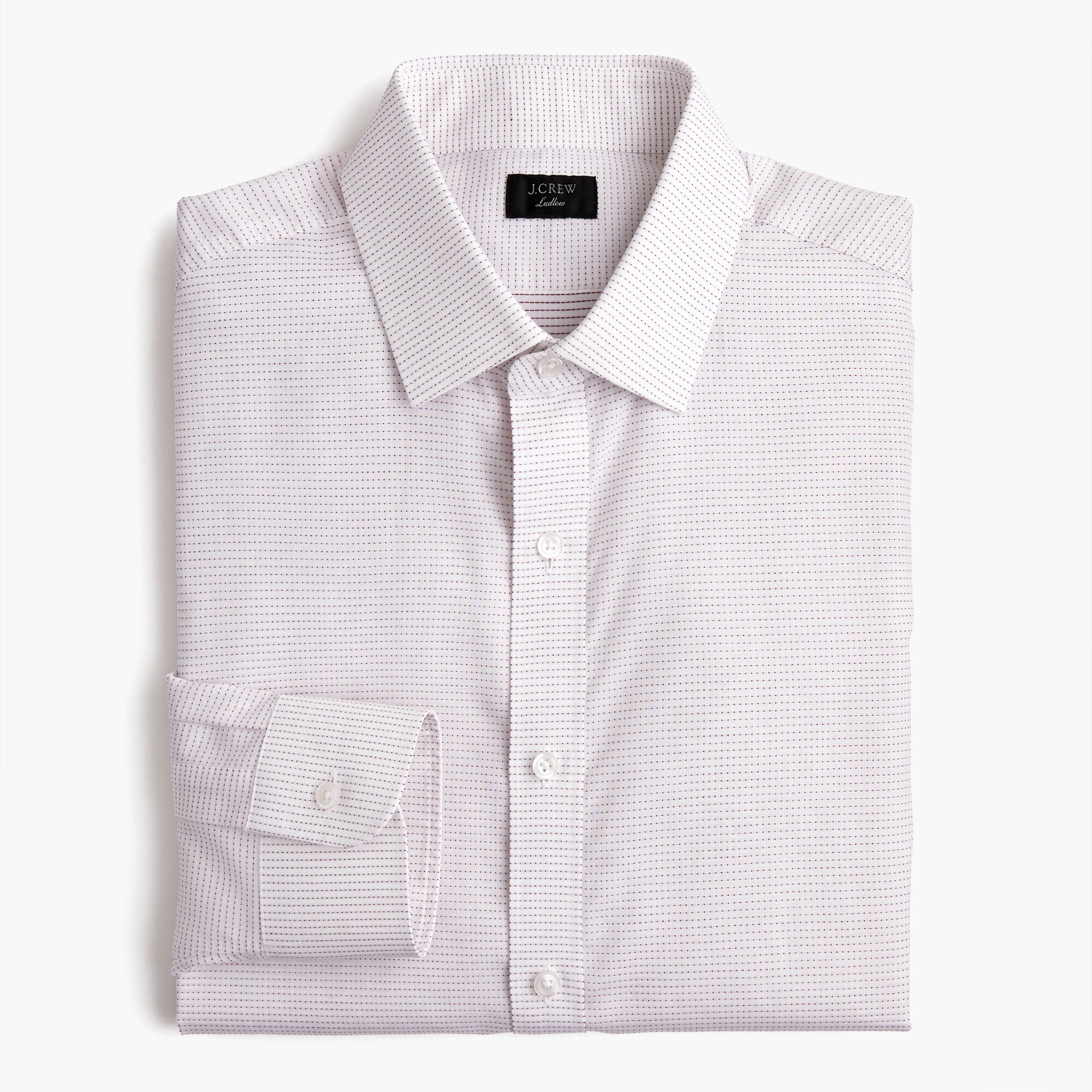 Ludlow stretch two-ply easy-care cotton dress shirt in dobby print