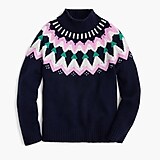 Mockneck Fair Isle cashmere sweater