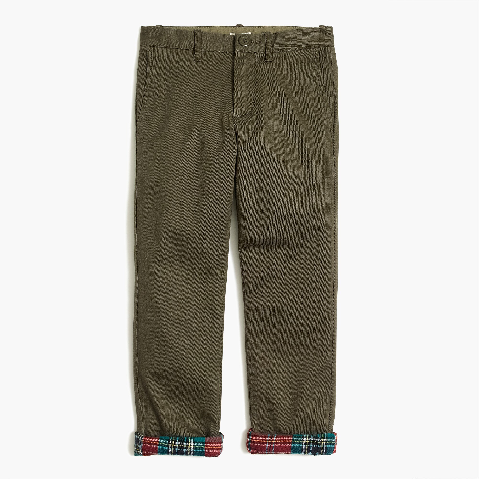 Boys' slim flannel-lined khaki pant