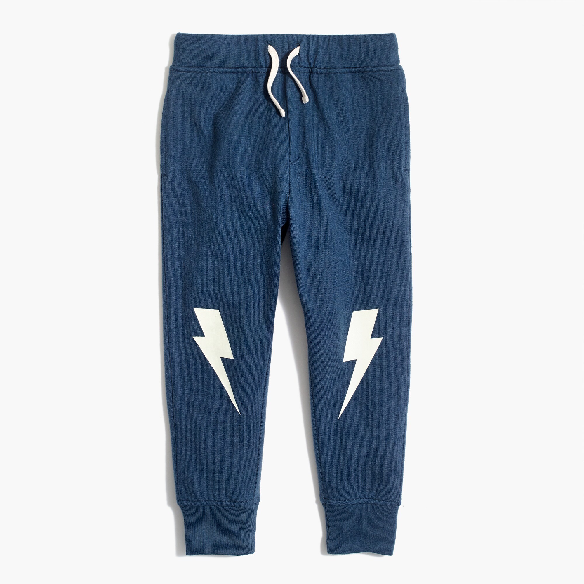 Boys' glow-in-the-dark sweatpants with lightning bolt knee patches