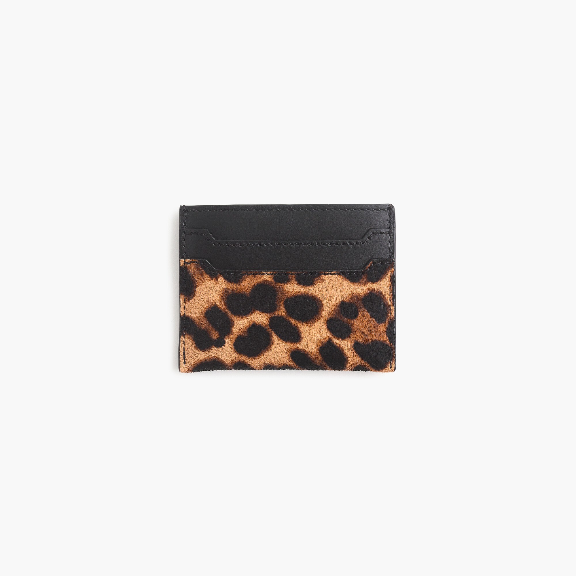 womens Italian leather card case in calf hair