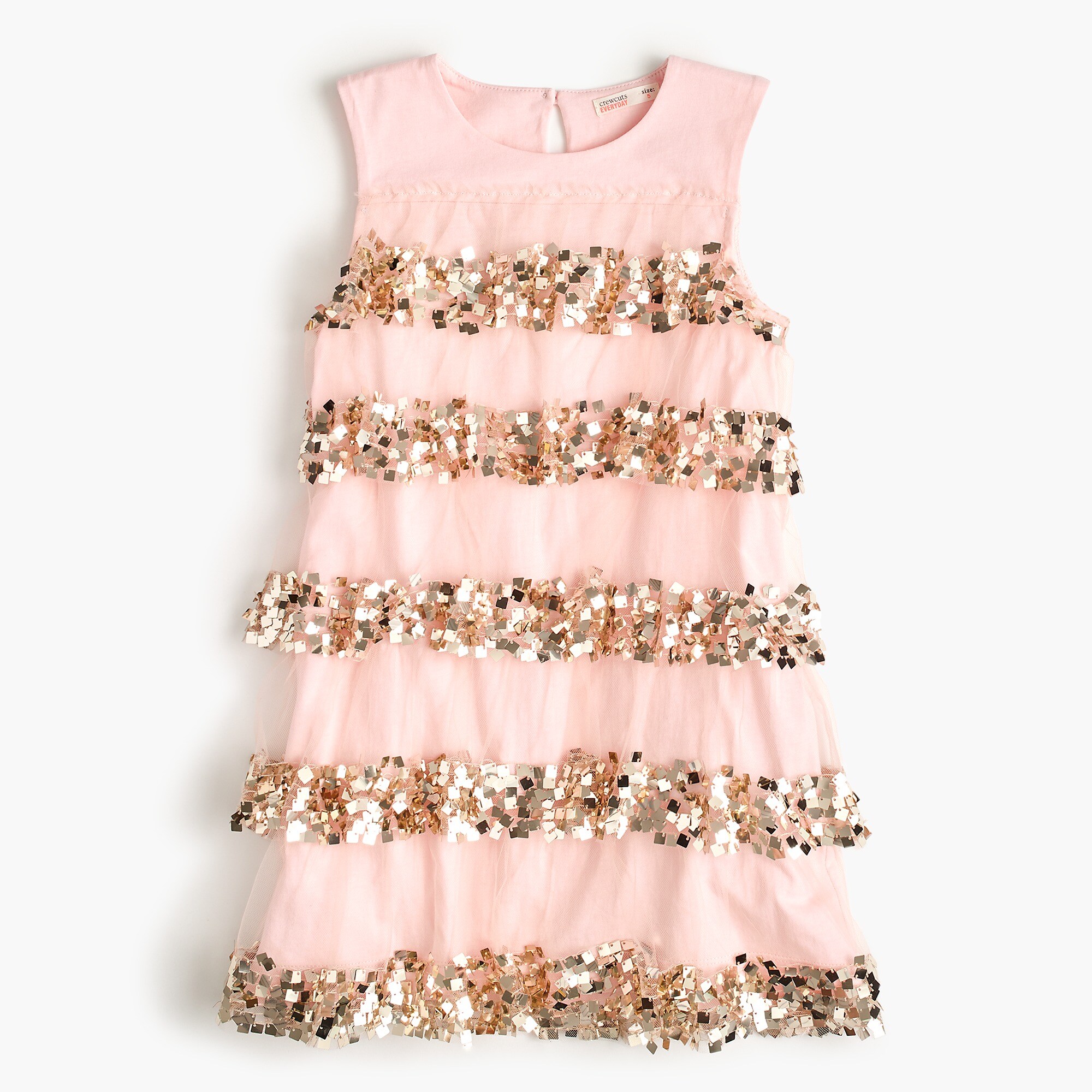  Girls' tiered sequin dress