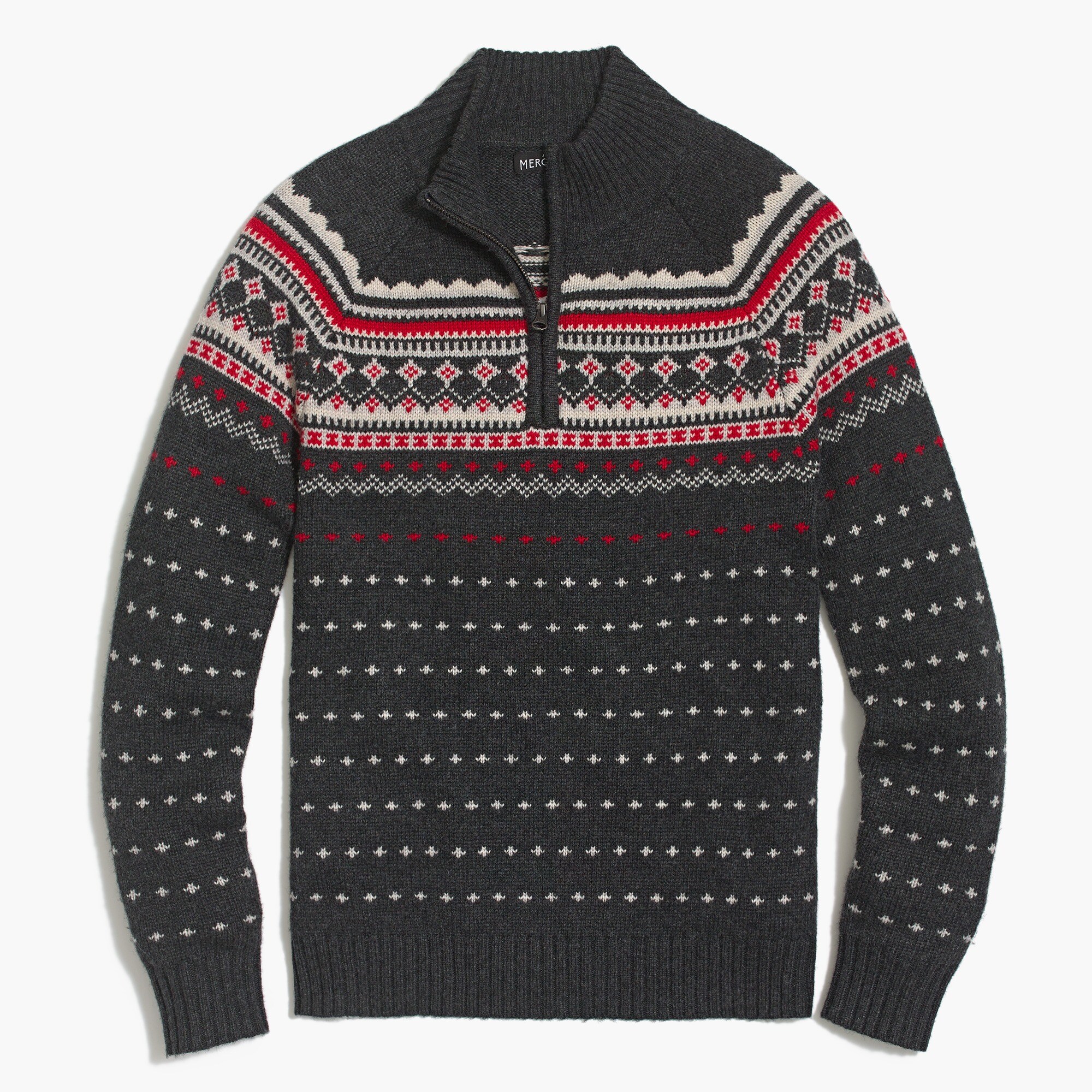 Fair Isle Half-zip Sweater In Supersoft Wool Blend For Men | Factory