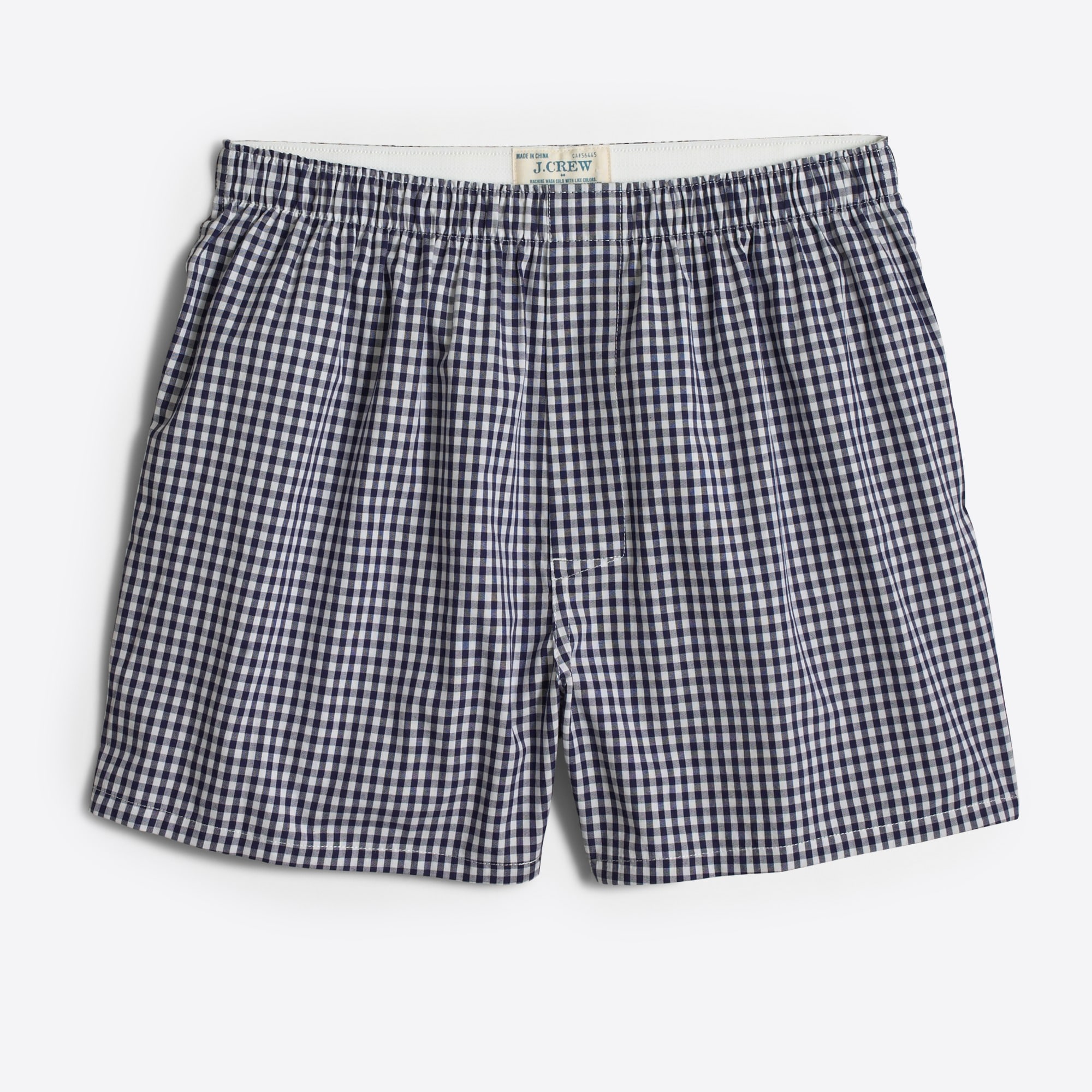 Boxer in navy gingham