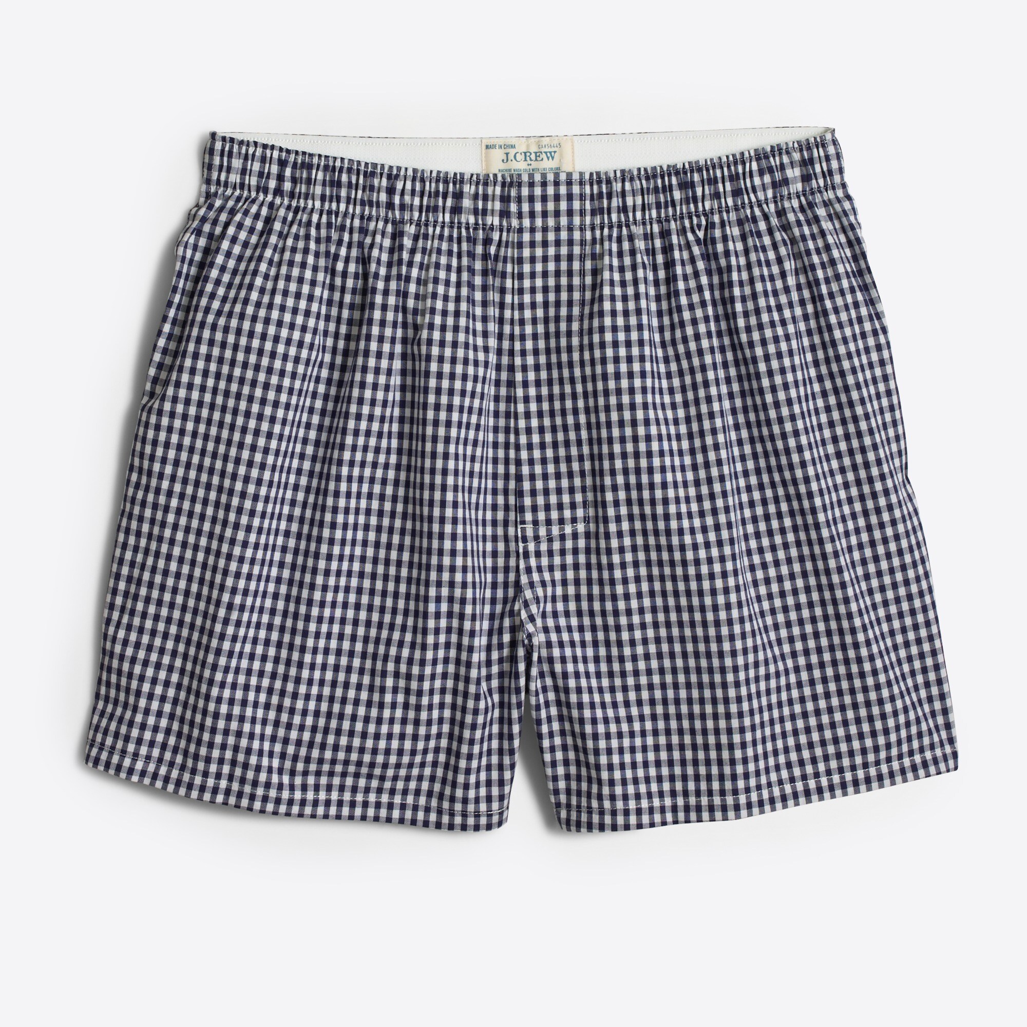 boxer in navy gingham for men