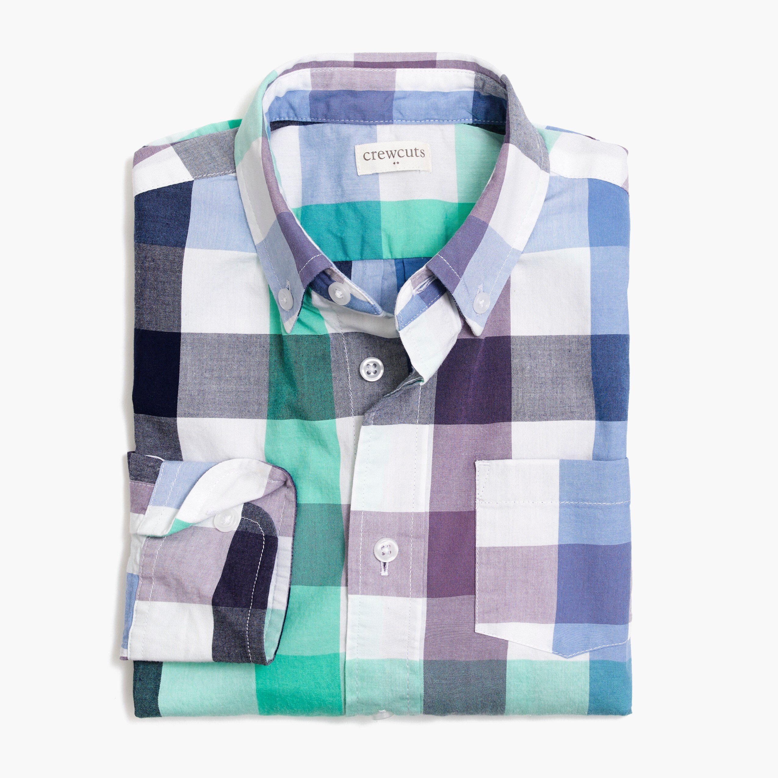 Boys' long-sleeve patterned washed shirt