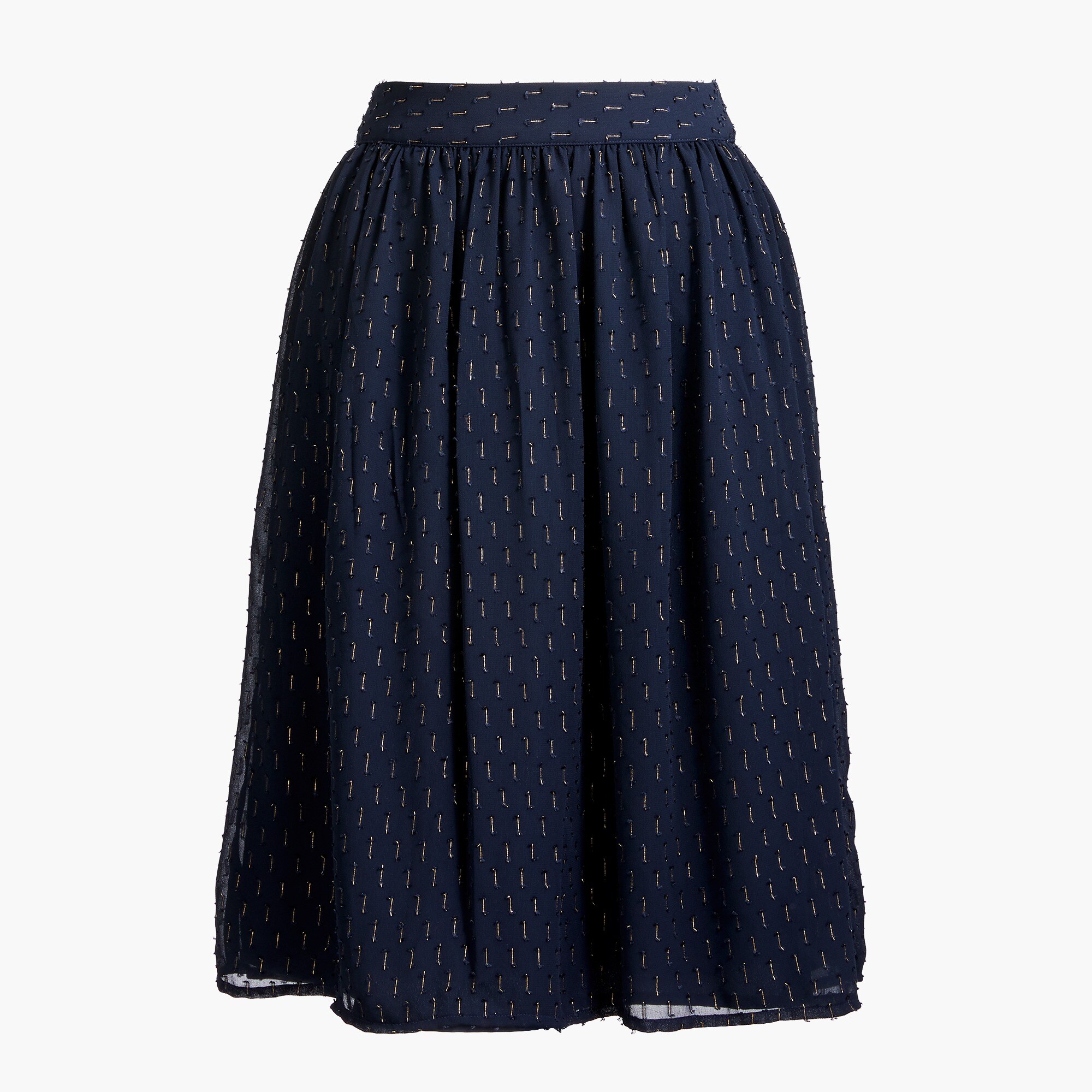 Gold thread midi skirt