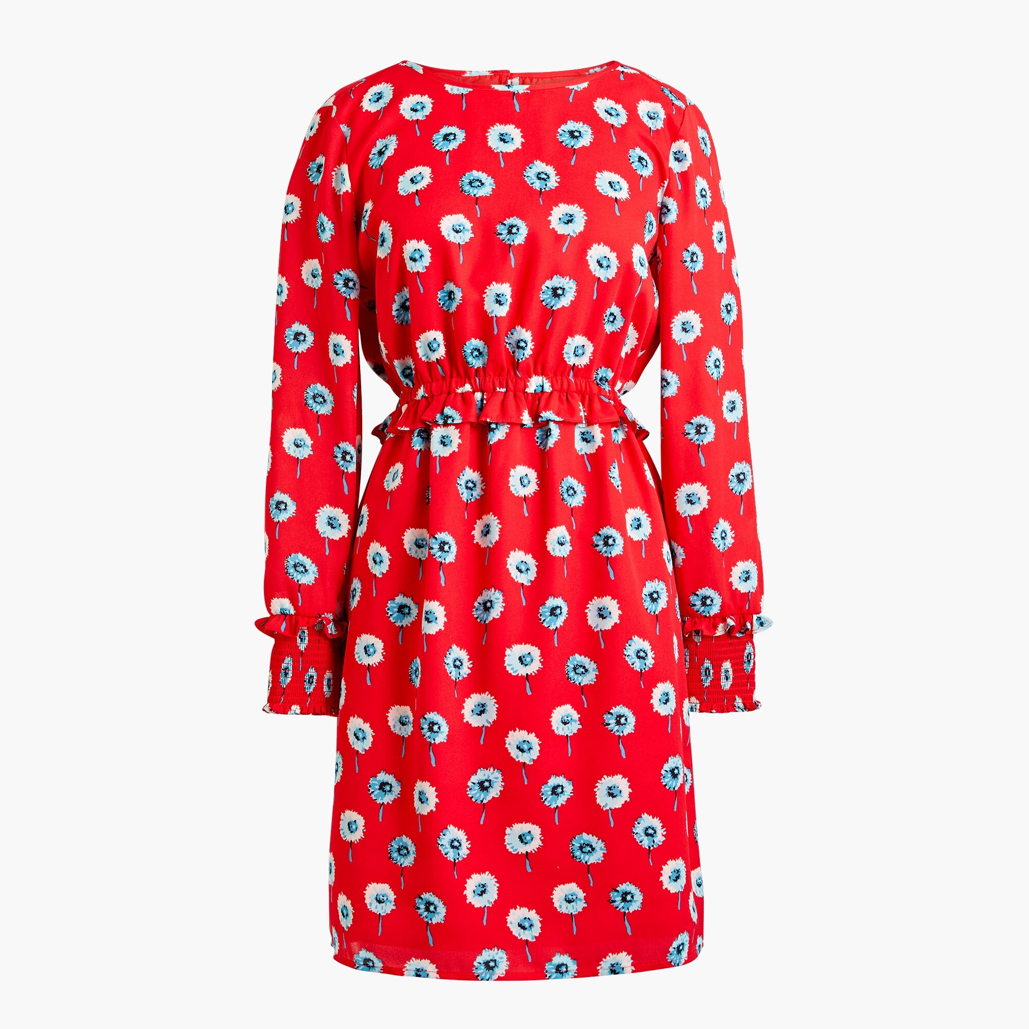 printed long-sleeve fitted dress for women