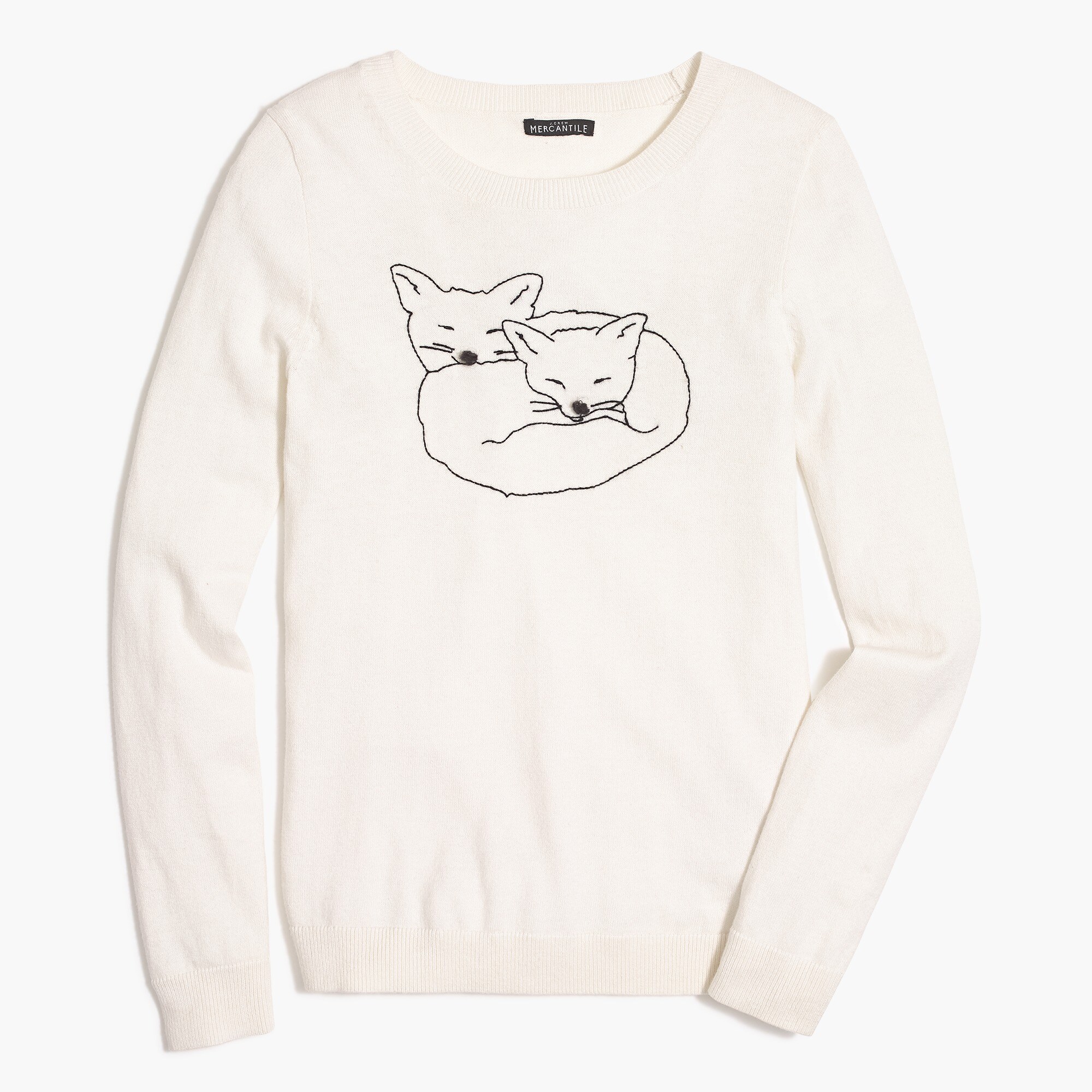 snuggling foxes teddie sweater for women