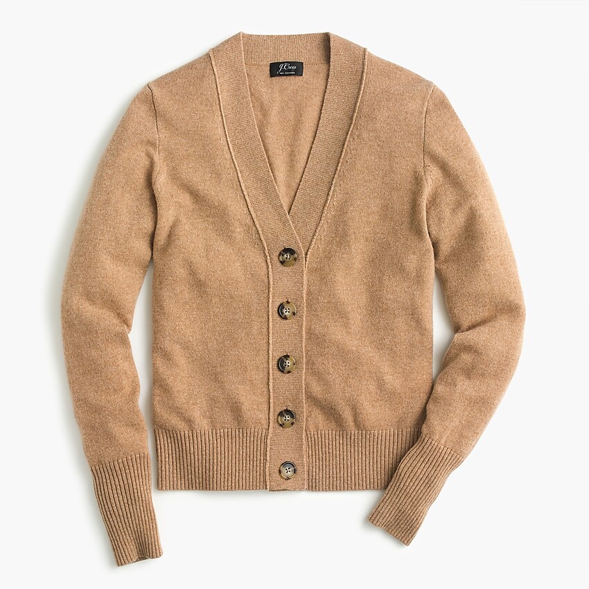 j.crew: everyday cashmere cropped cardigan sweater for women, right side, view zoomed