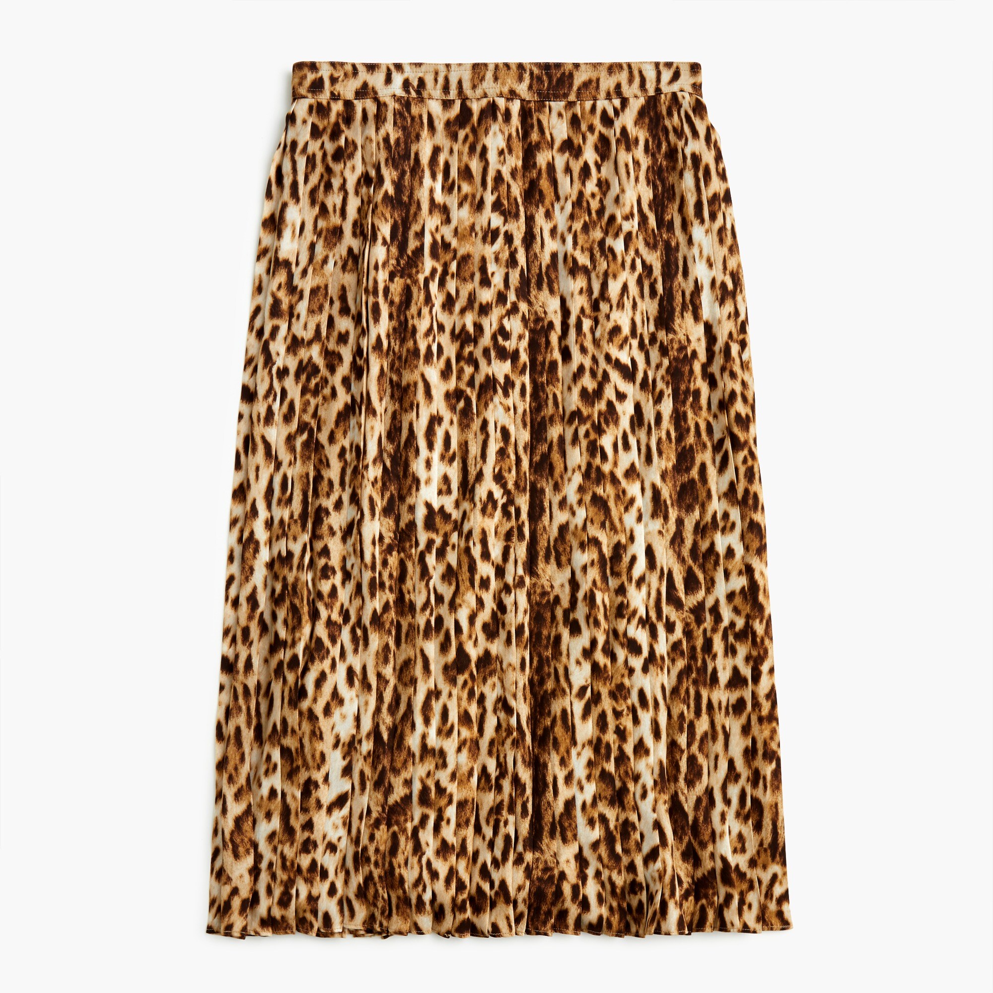 Pleated leopard midi skirt