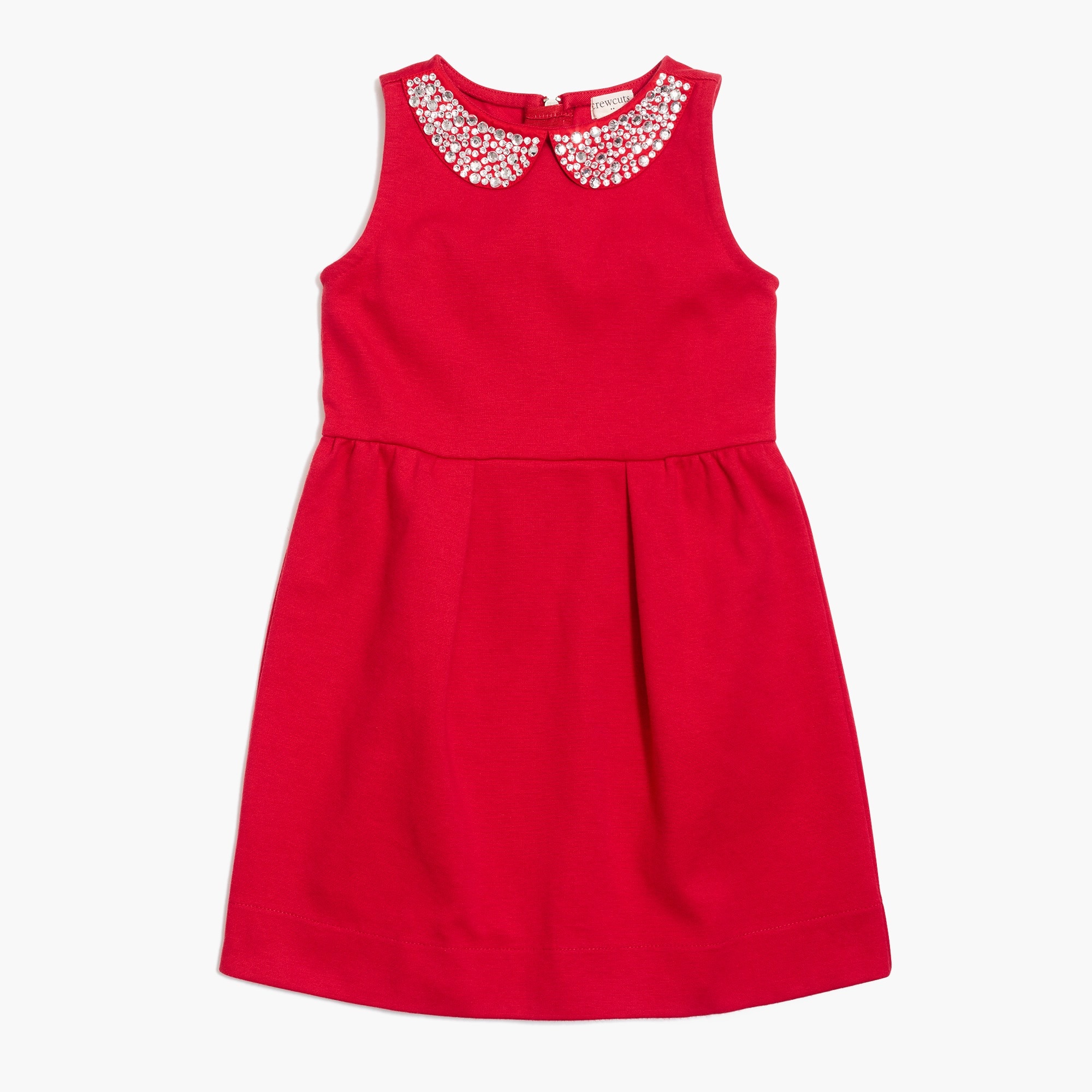 Girls' ponté dress with jewelled collar