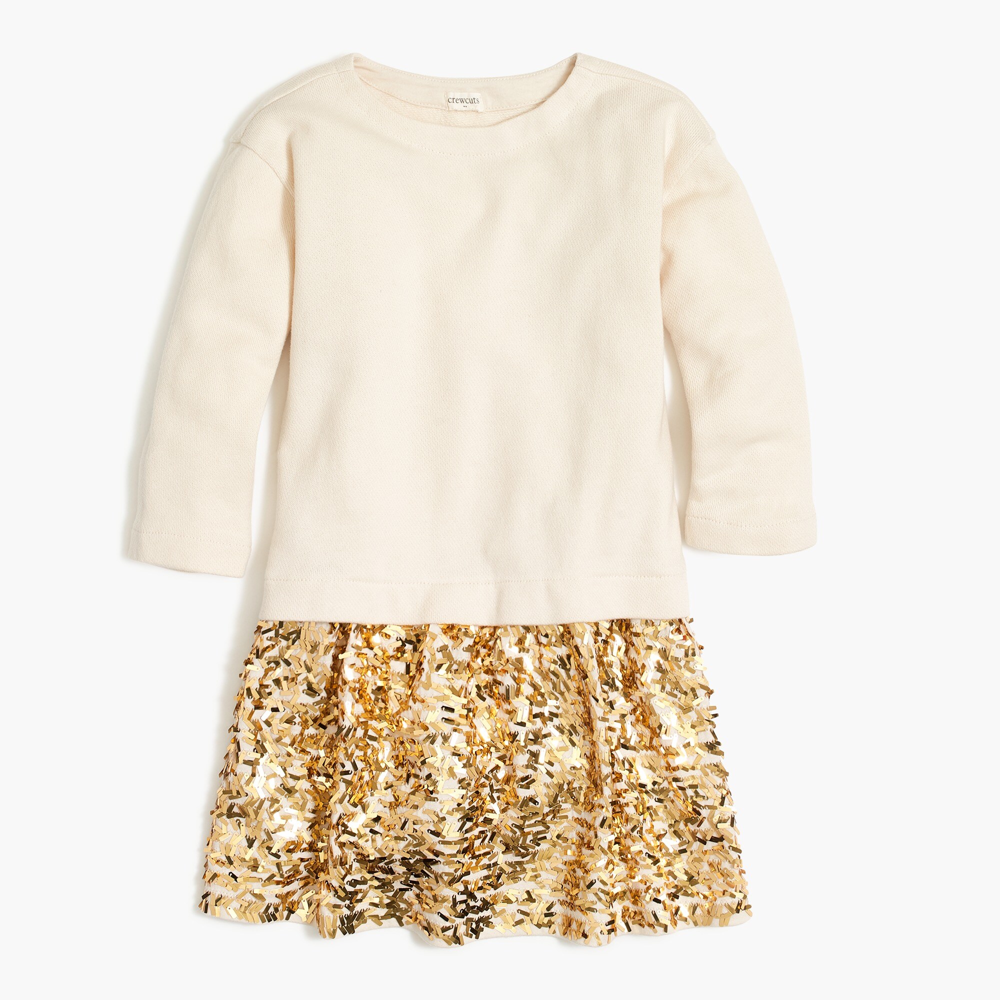 Girls' sweatshirt dress with sequin skirt