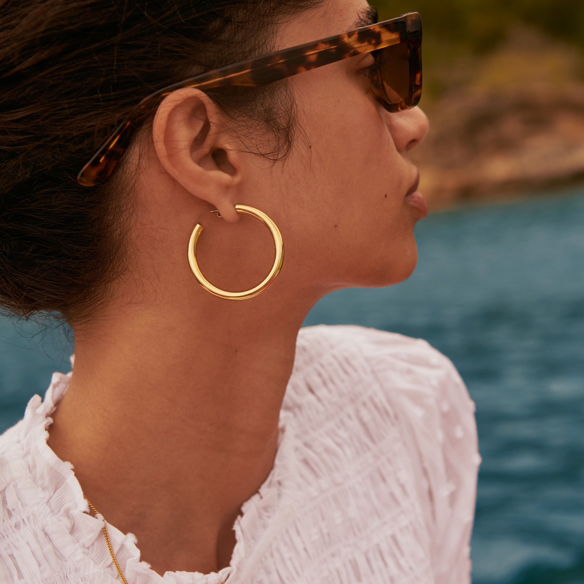 Gold hoop earrings
