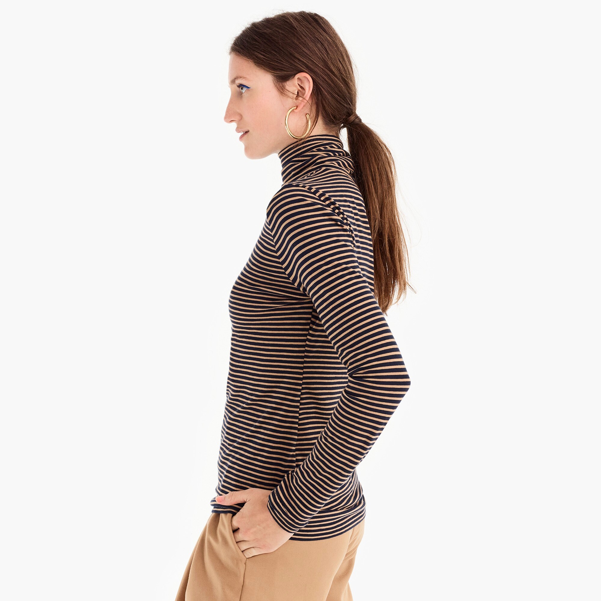 j.crew: tissue turtleneck t-shirt in stripes