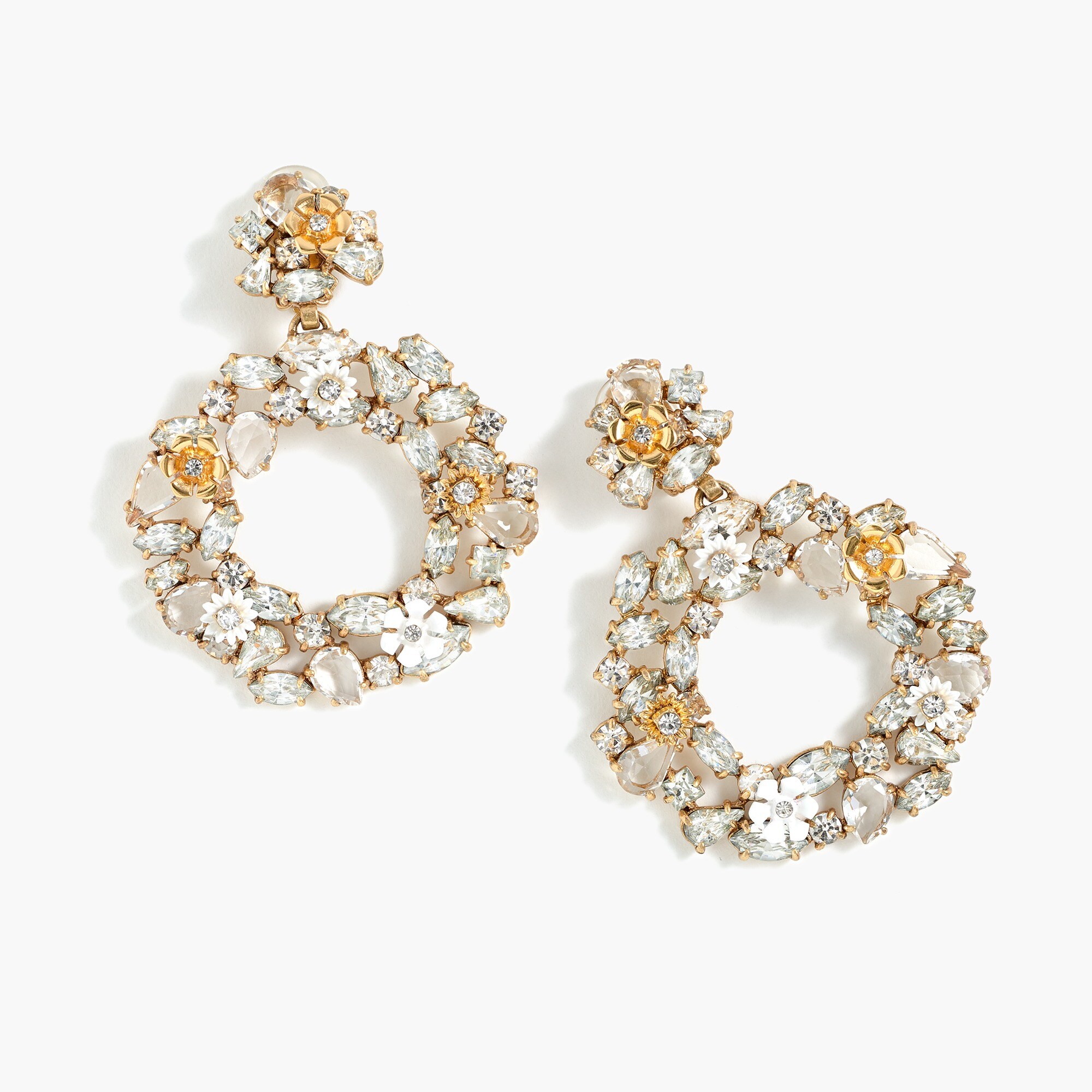 J.Crew: Colorful Floral Hoop Earrings 