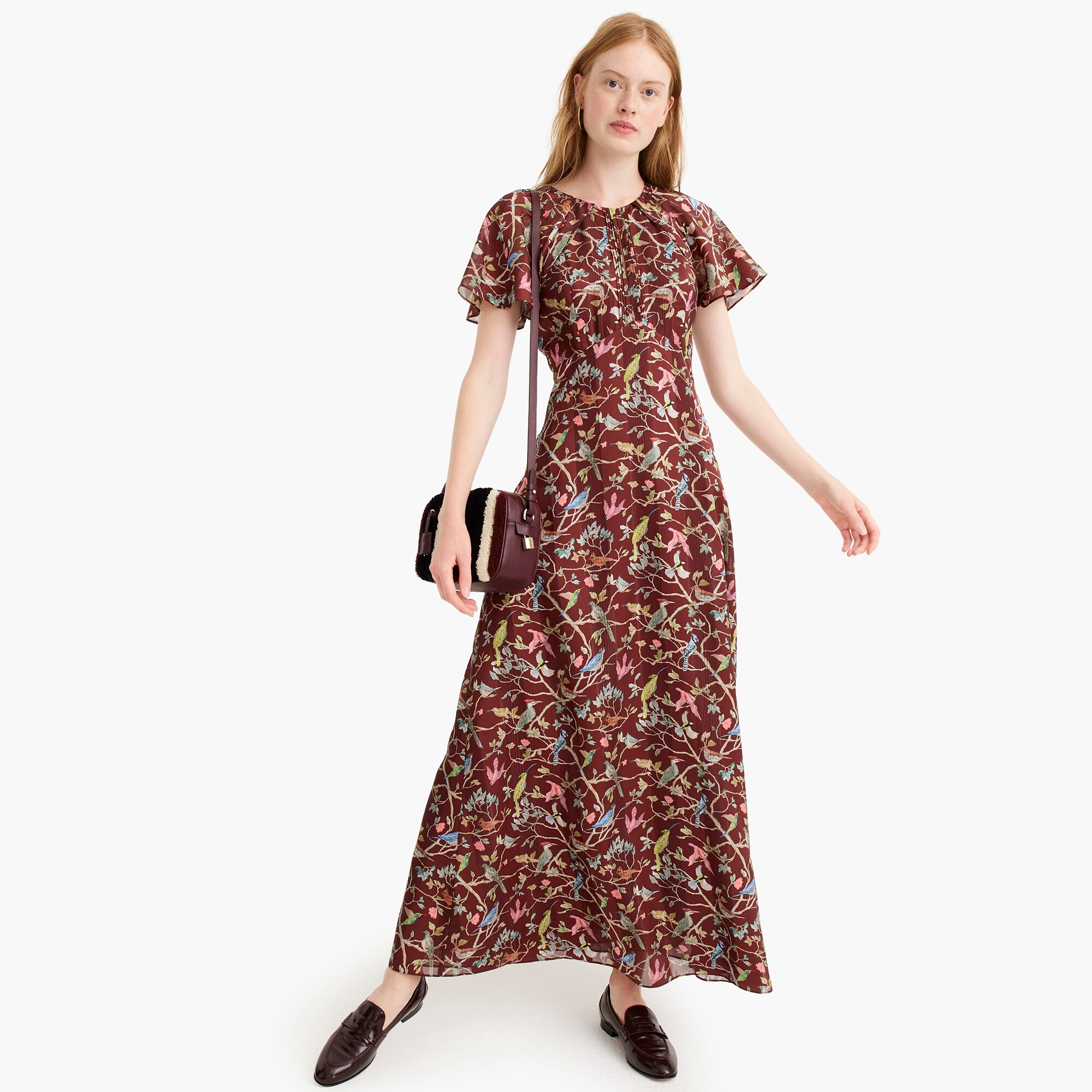 j crew point sur flutter sleeve dress