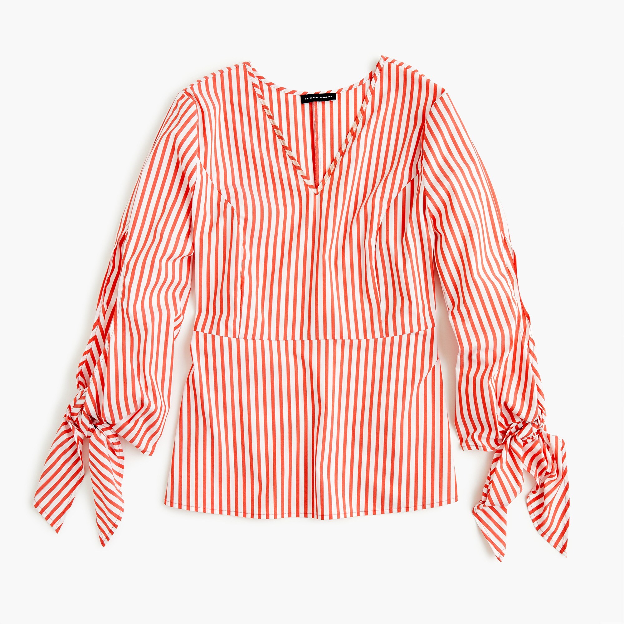  Universal Standard for J.Crew poplin tie-sleeve top