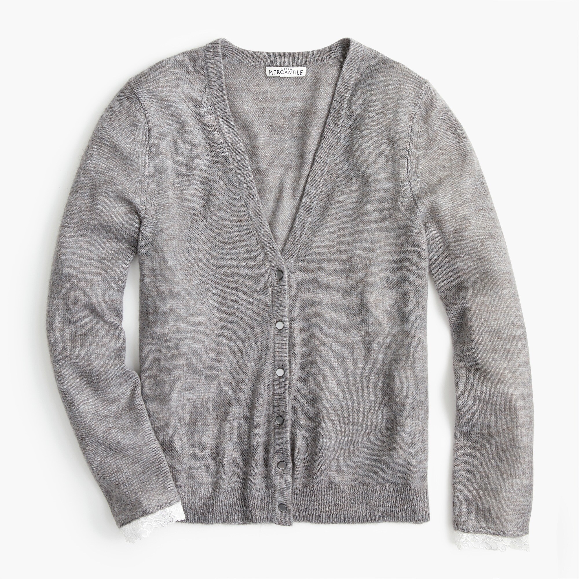 Lace-sleeve cardigan