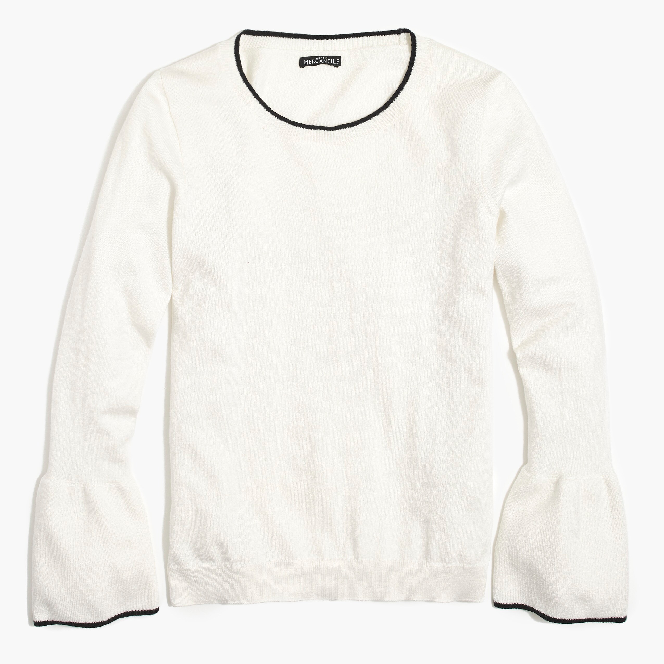 tipped flare-sleeve sweater for women