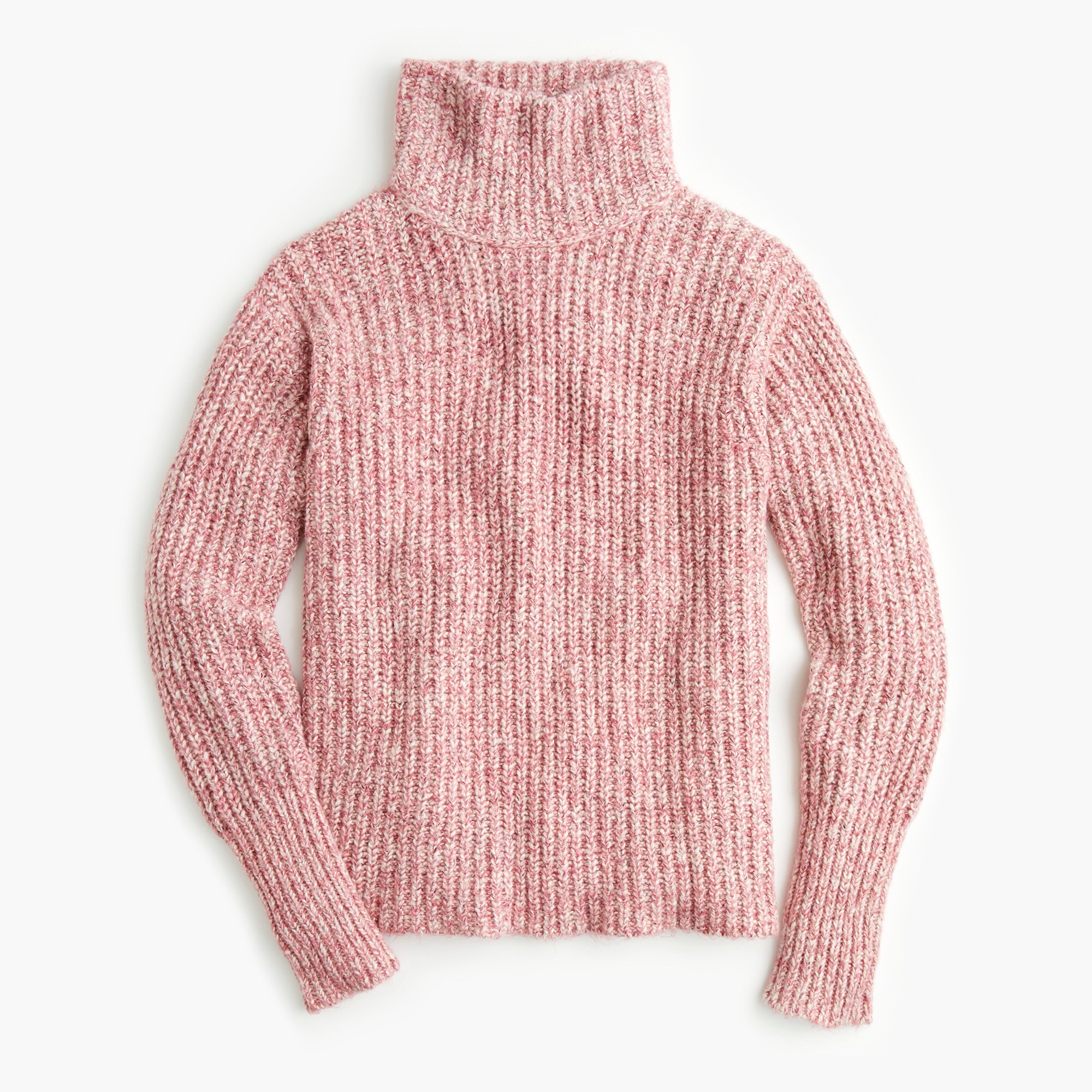 Marled cropped turtleneck sweater