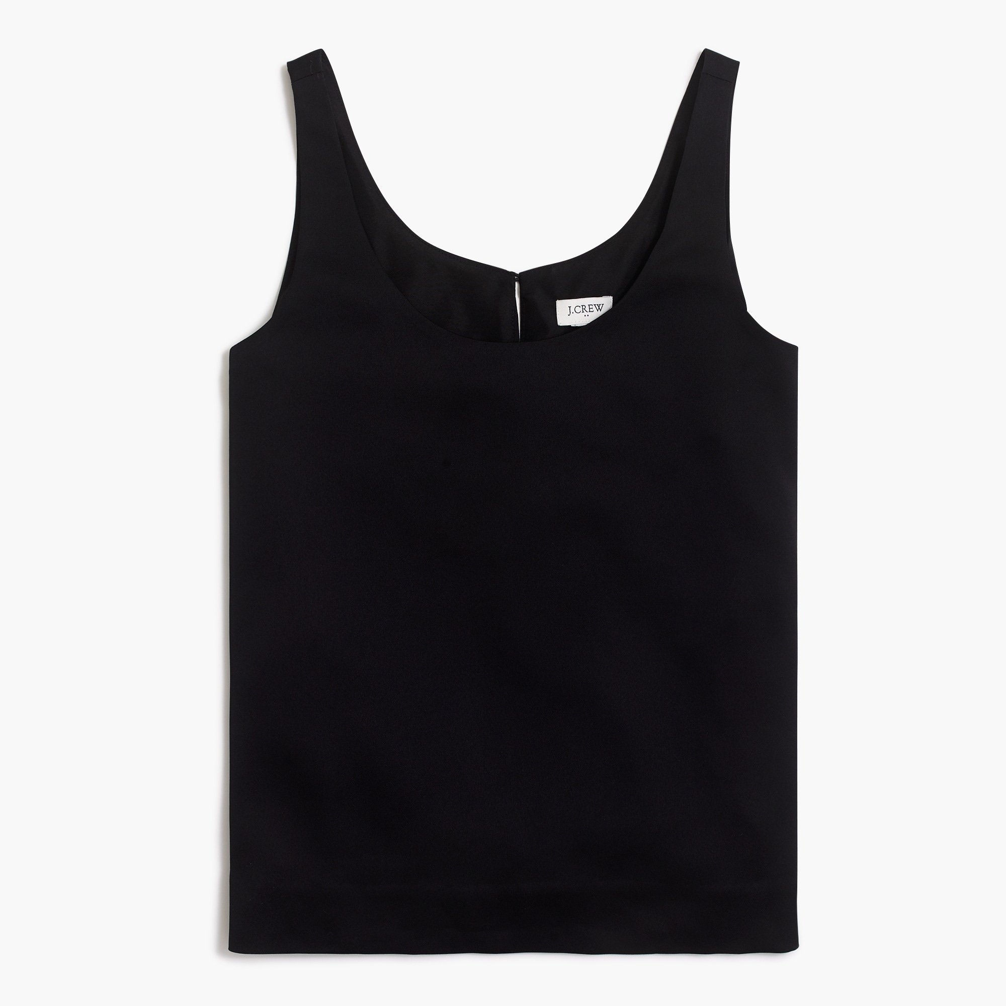 Satin crepe scoopneck tank