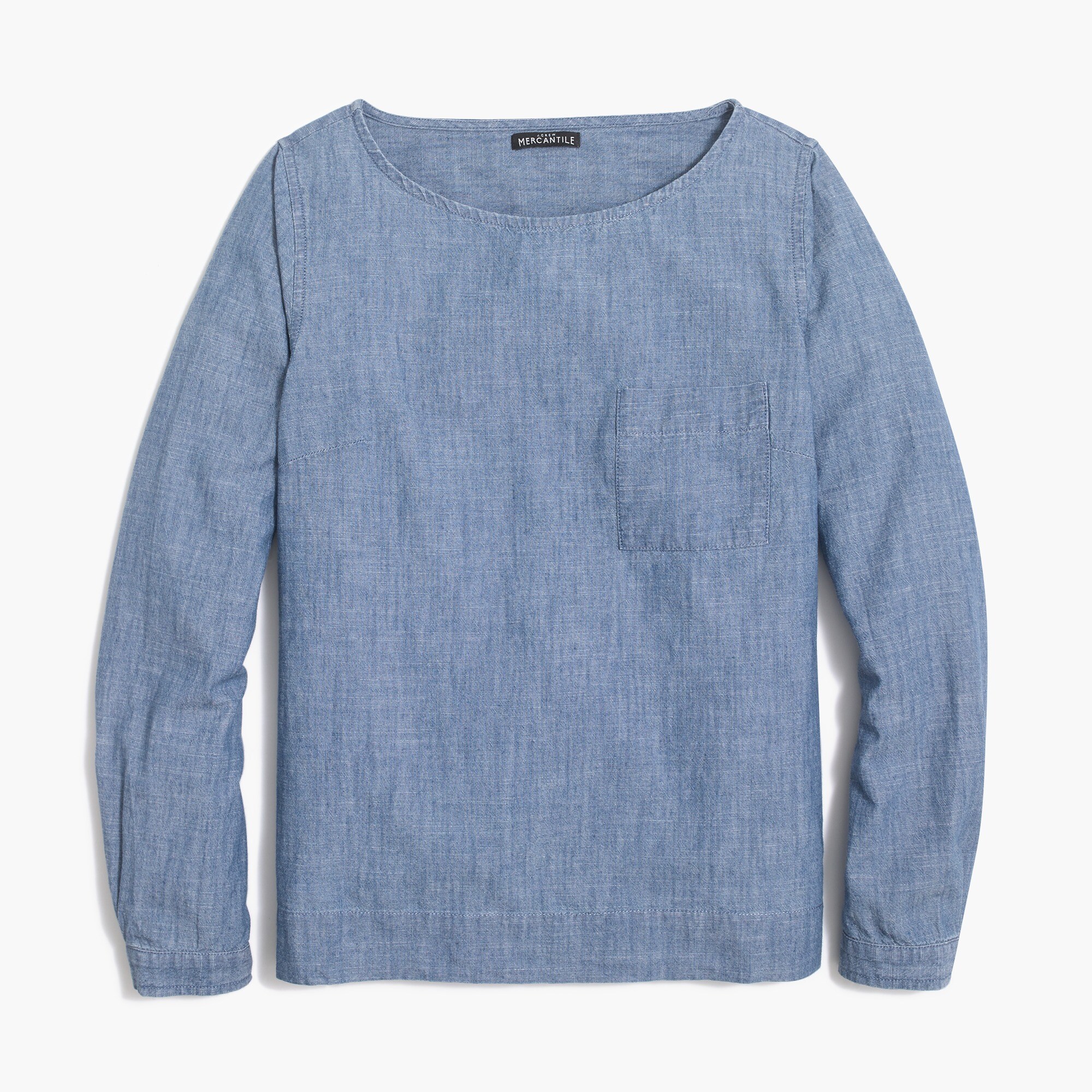 chambray popover shirt with pocket for women