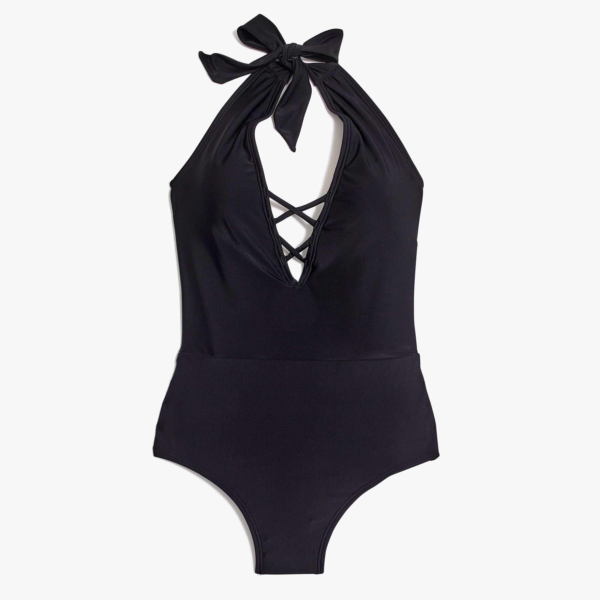 Plunge v-neck one-piece swimsuit