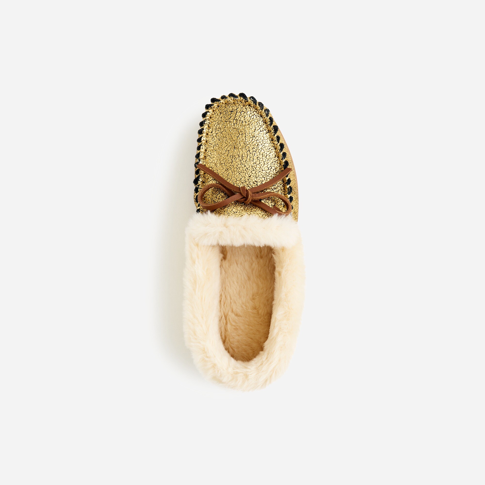 j crew gold slippers