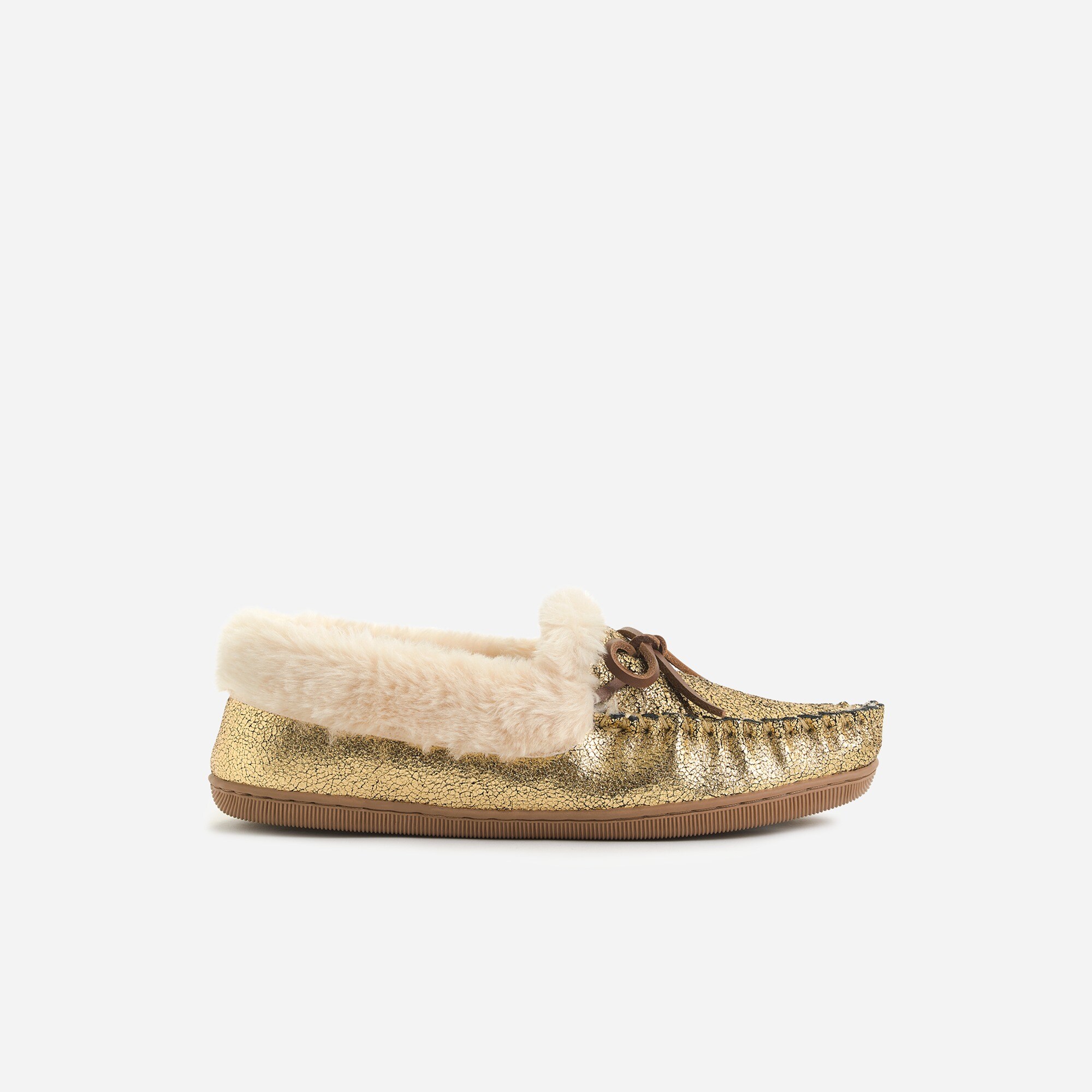 j crew gold slippers