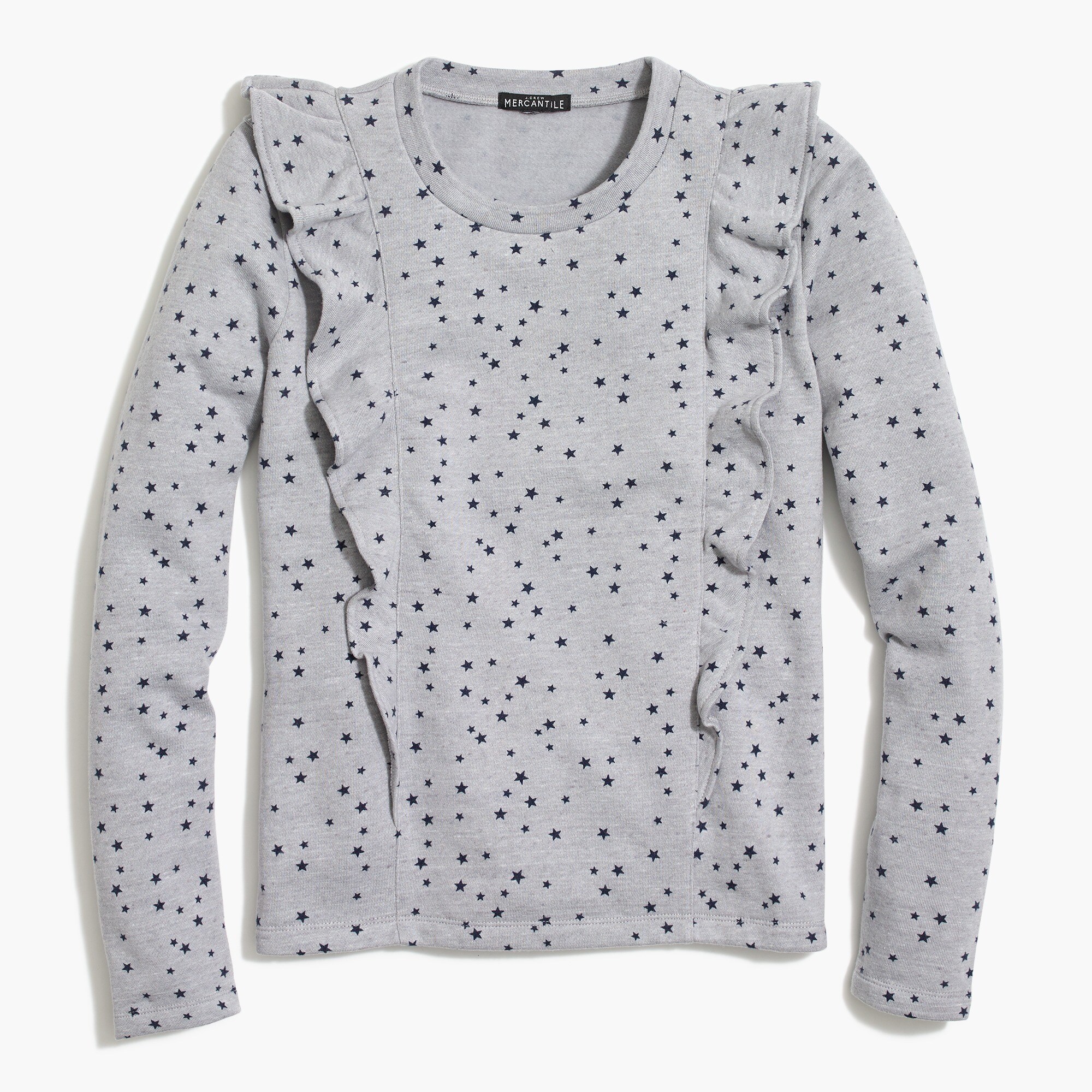 Ruffle-trimmed pullover in stars
