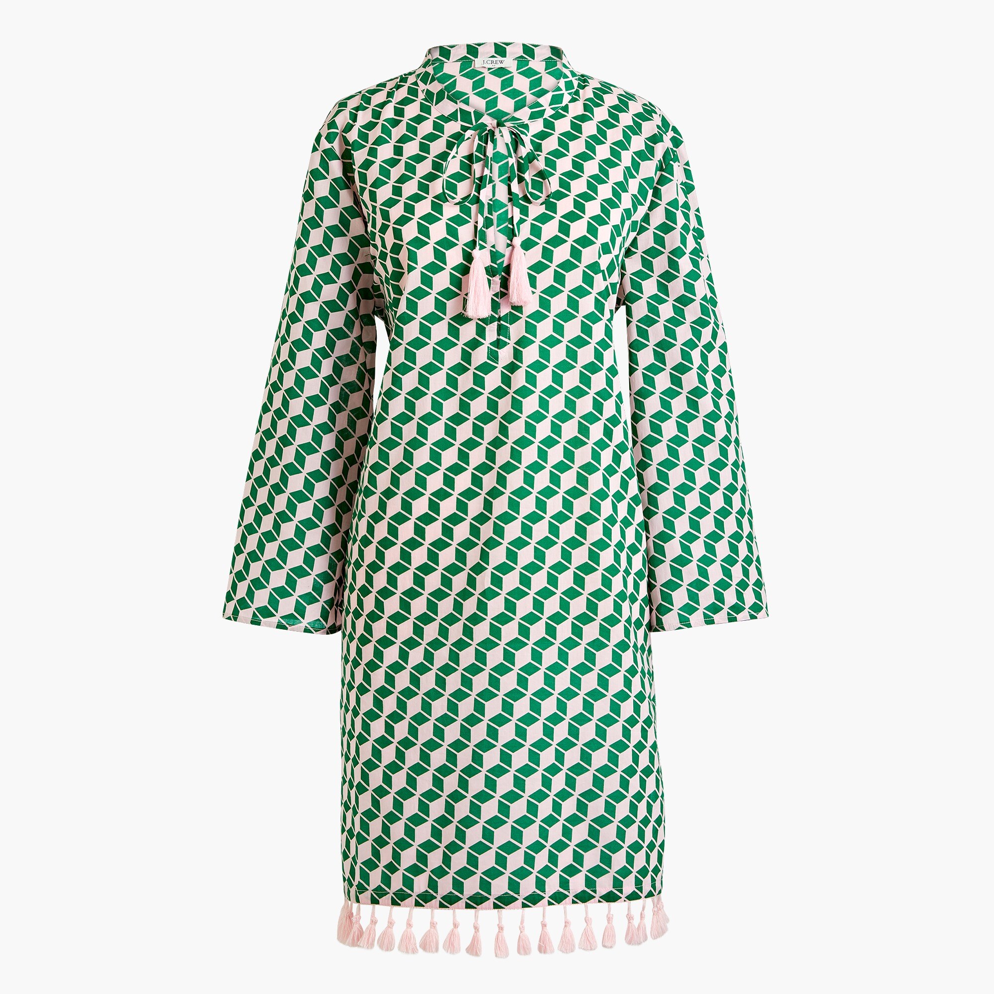 Printed cover-up with tassels
