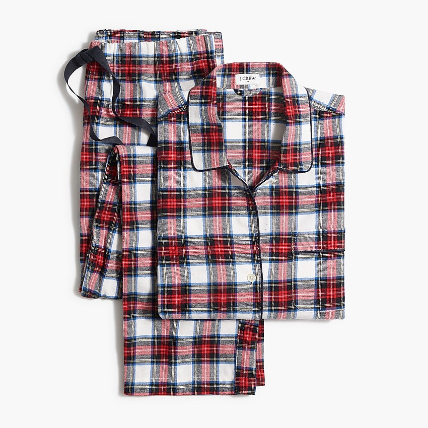 j.crew factory: tartan flannel sleep set for women, right side, view zoomed