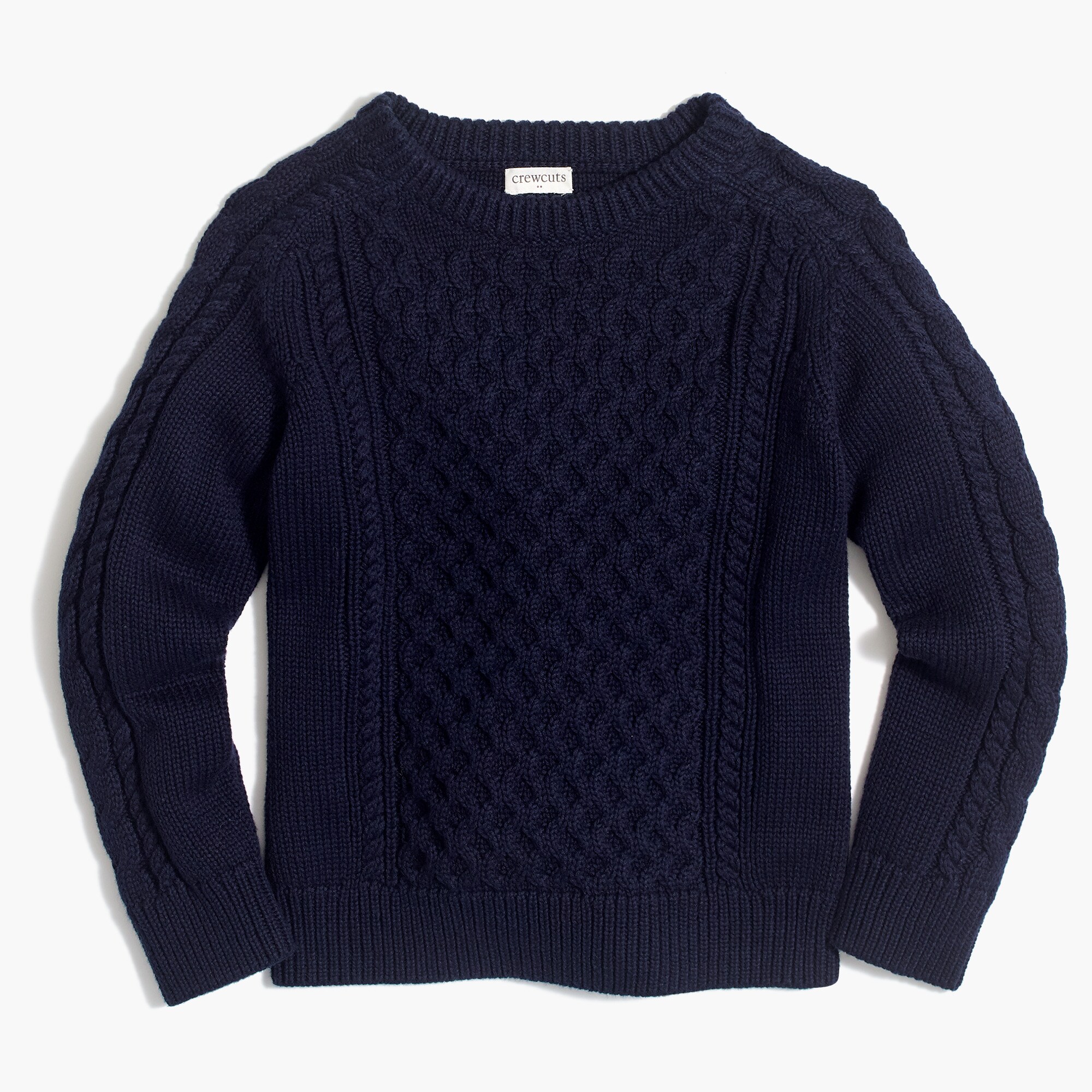 Boys' cable crewneck sweater