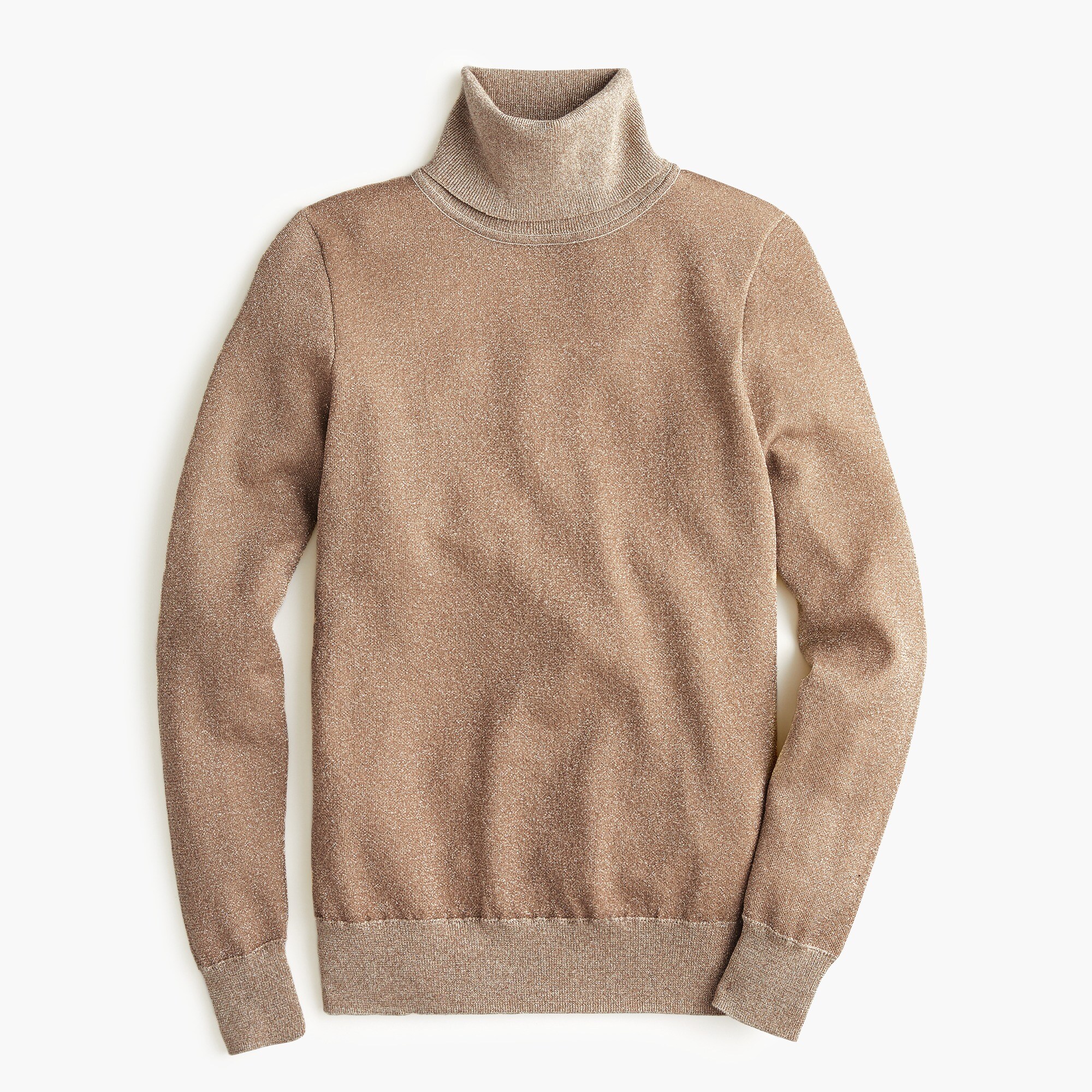 Turtleneck sweater in metallic knit