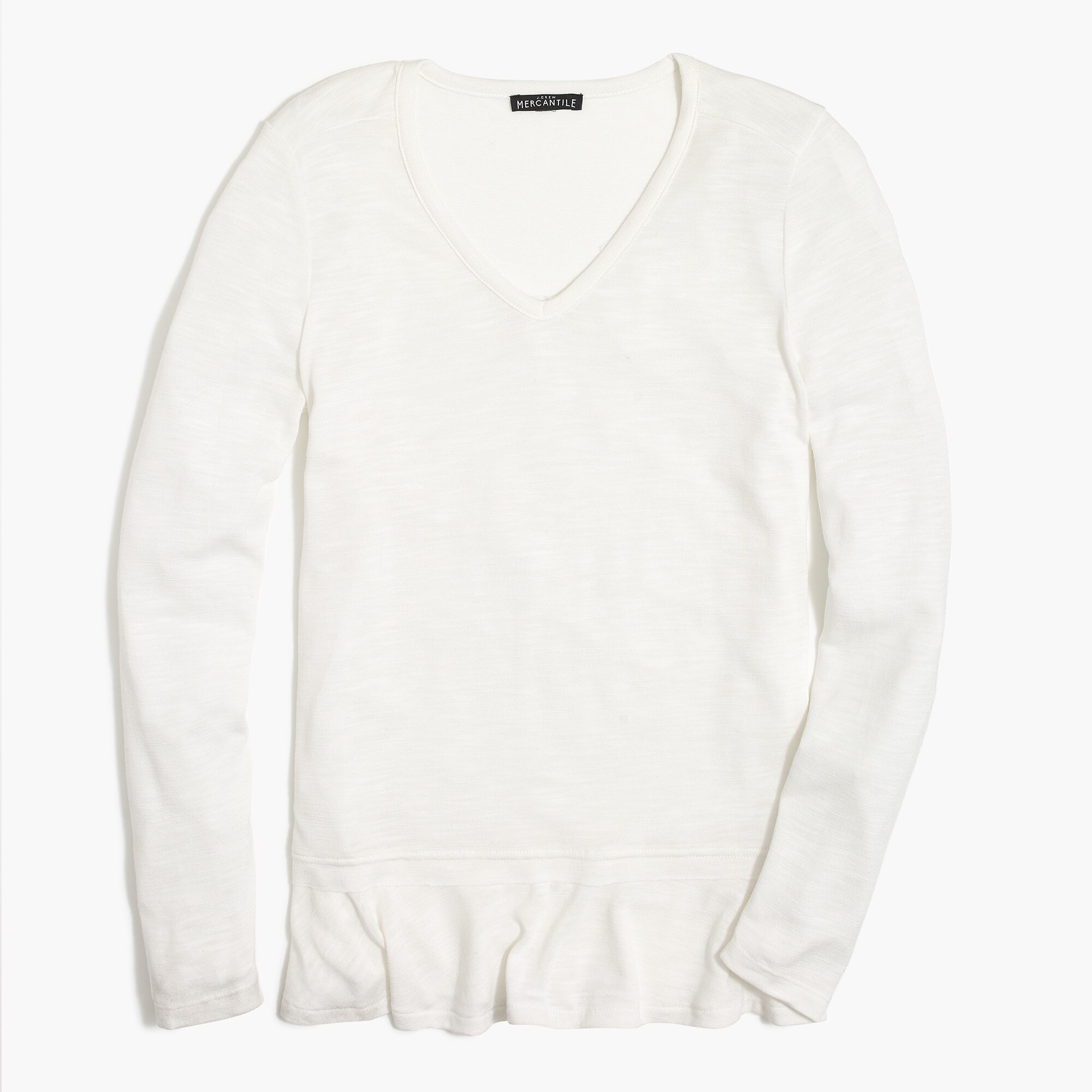 v-neck tee with ruffle-hem for women